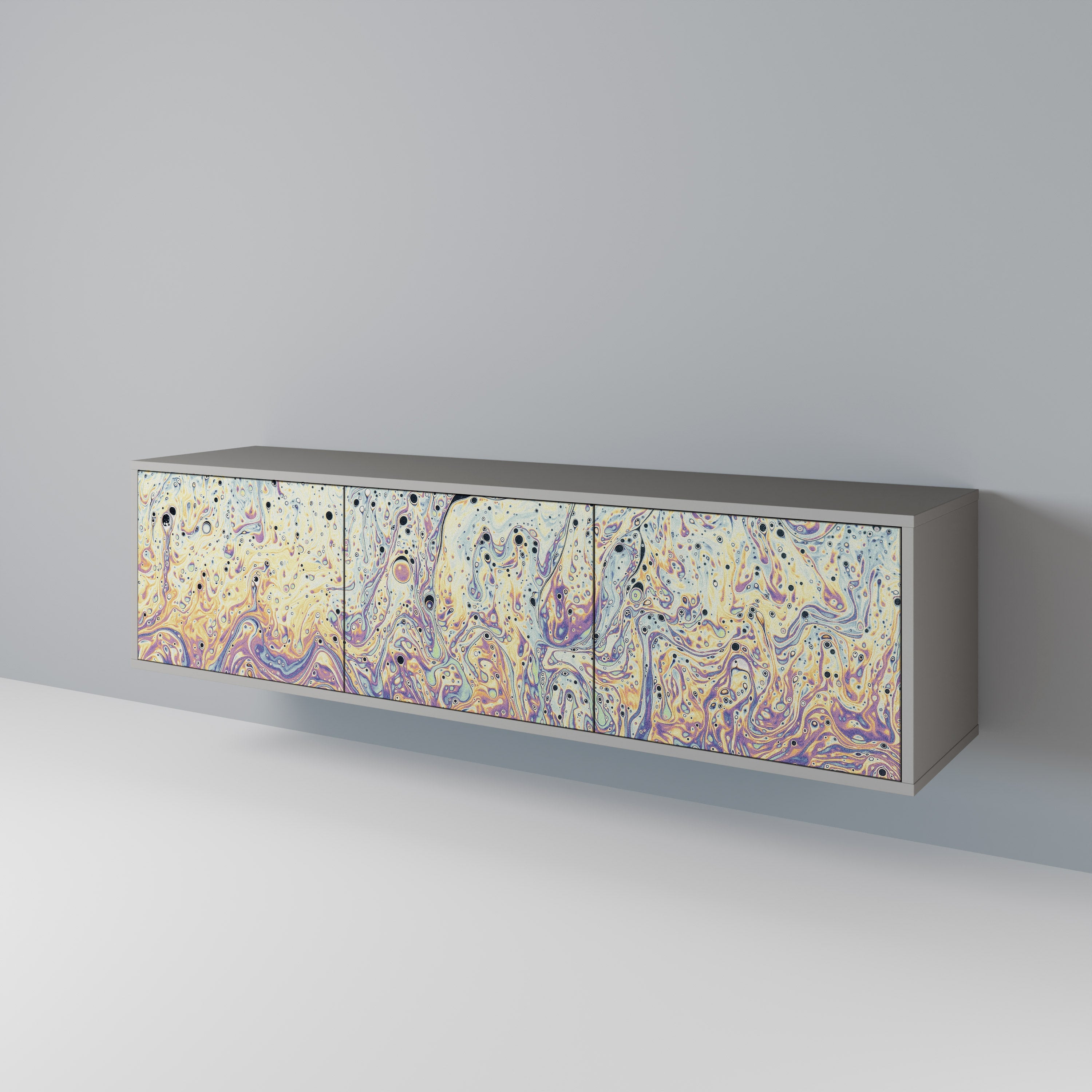 MOSAIC OF COLORS Móvel de TV com 3 Portas em Acabamento Cinzento