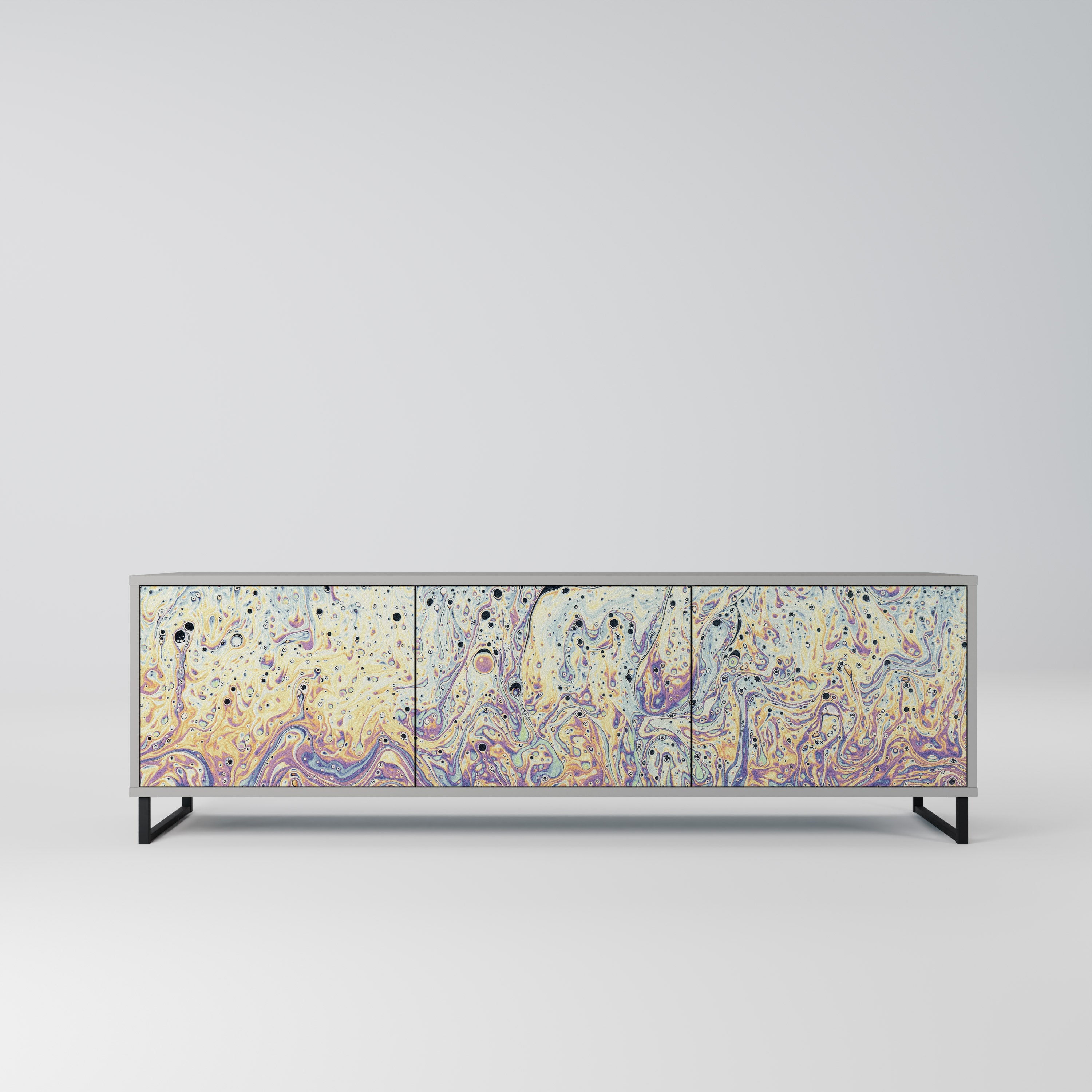 MOSAIC OF COLORS Móvel de TV com 3 Portas em Acabamento Cinzento