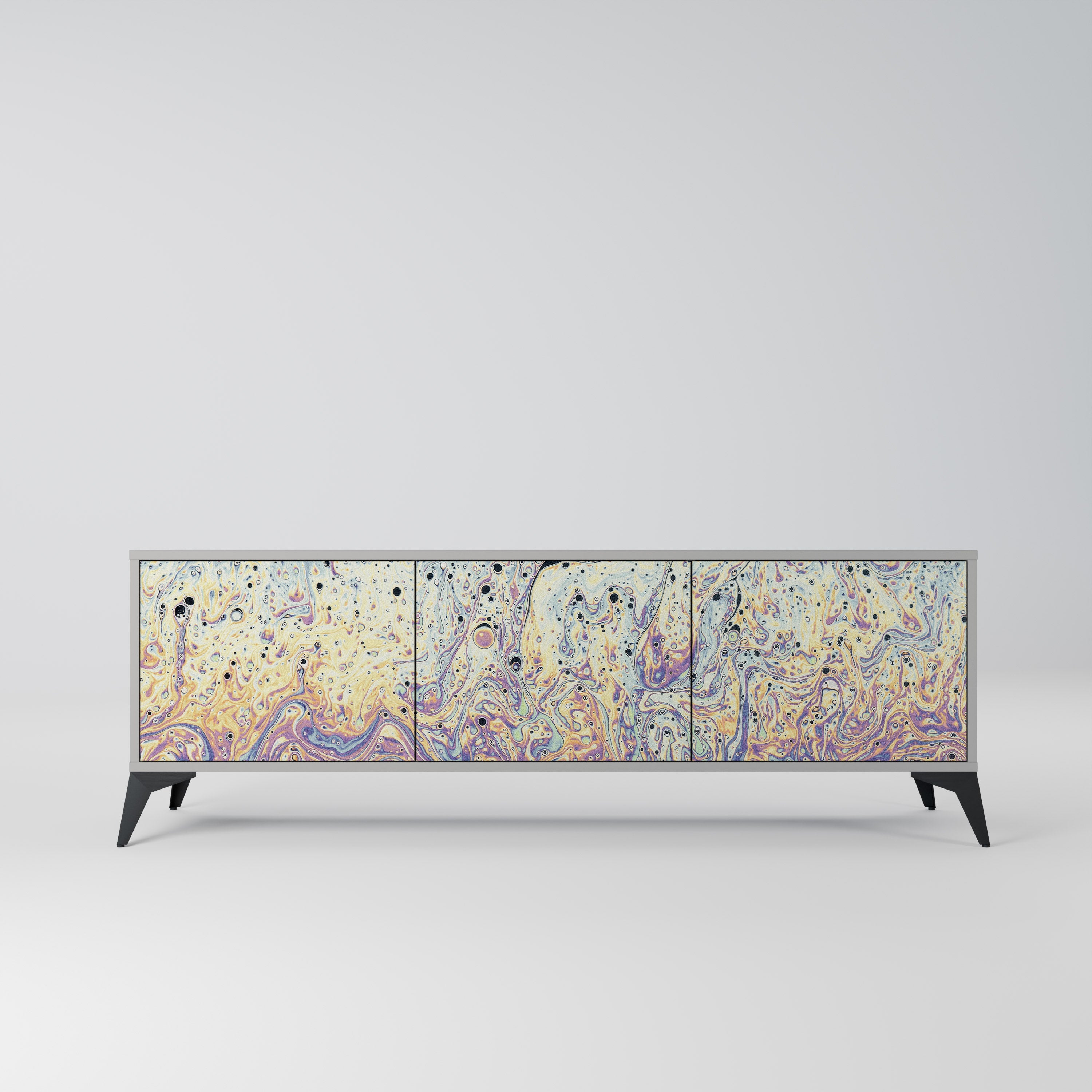 MOSAIC OF COLORS Móvel de TV com 3 Portas em Acabamento Cinzento