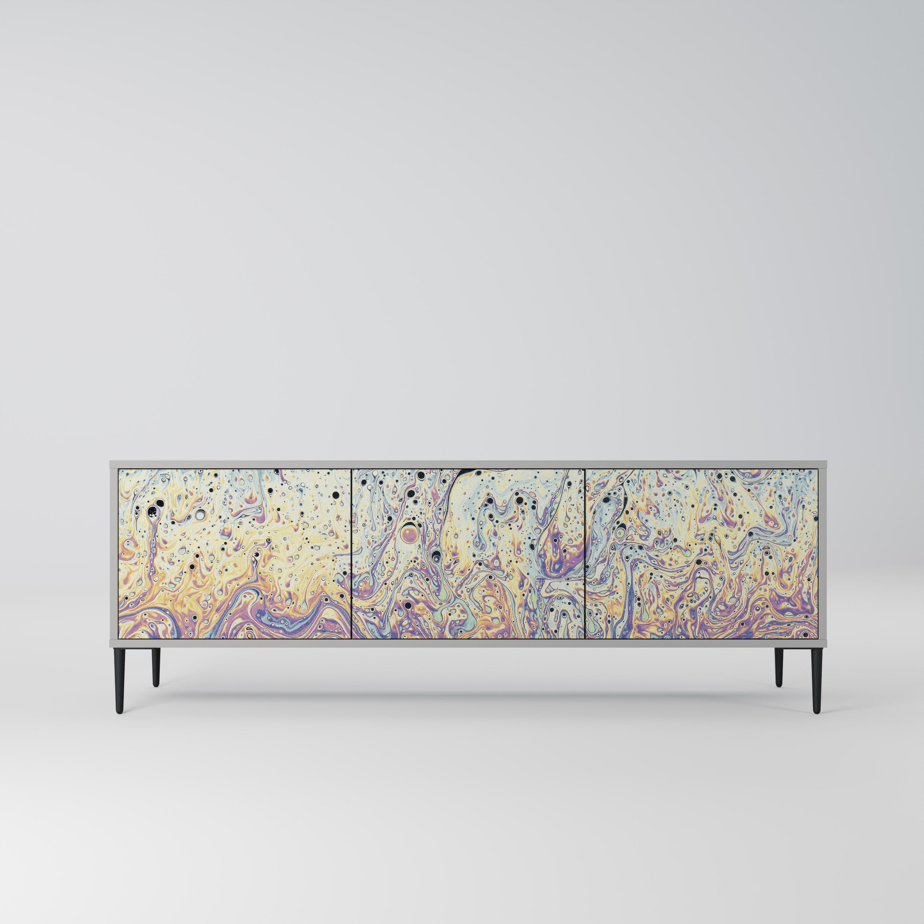 MOSAIC OF COLORS Móvel de TV com 3 Portas em Acabamento Cinzento