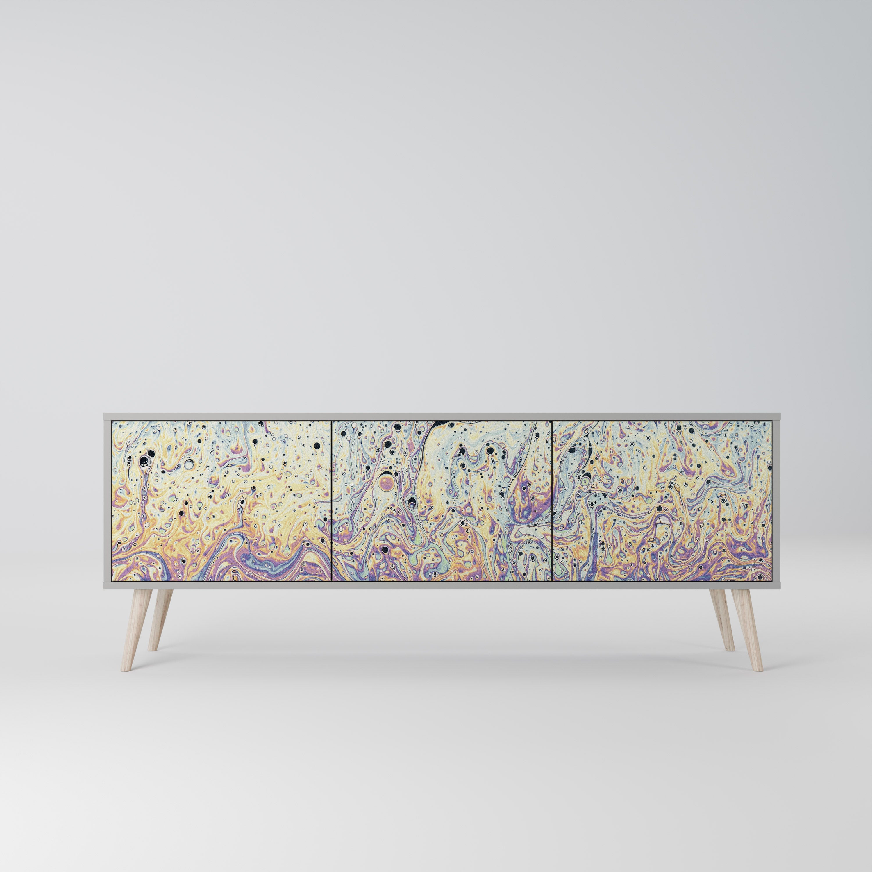 MOSAIC OF COLORS Móvel de TV com 3 Portas em Acabamento Cinzento