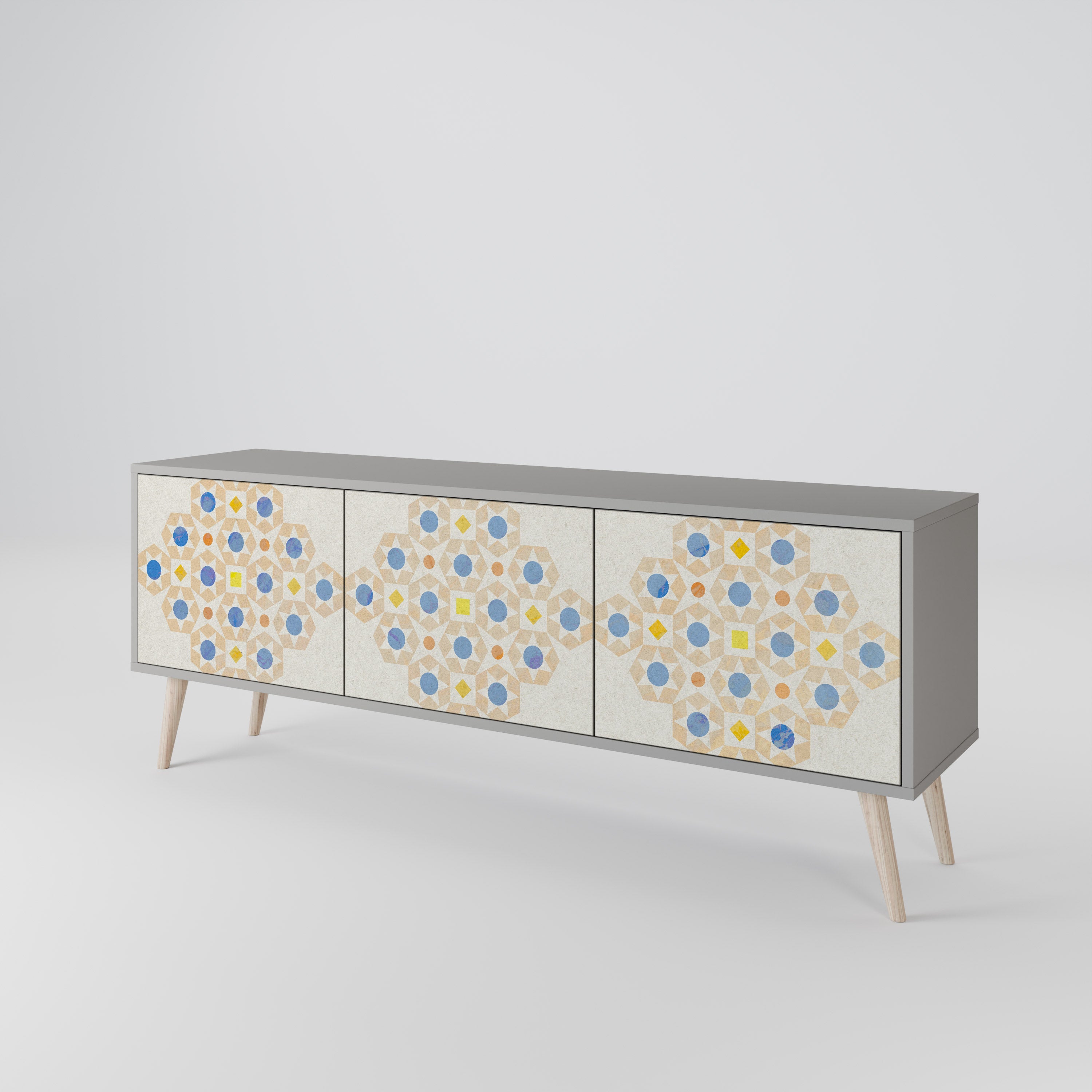 PATTERNED PRISM 3-Door TV Cabinet