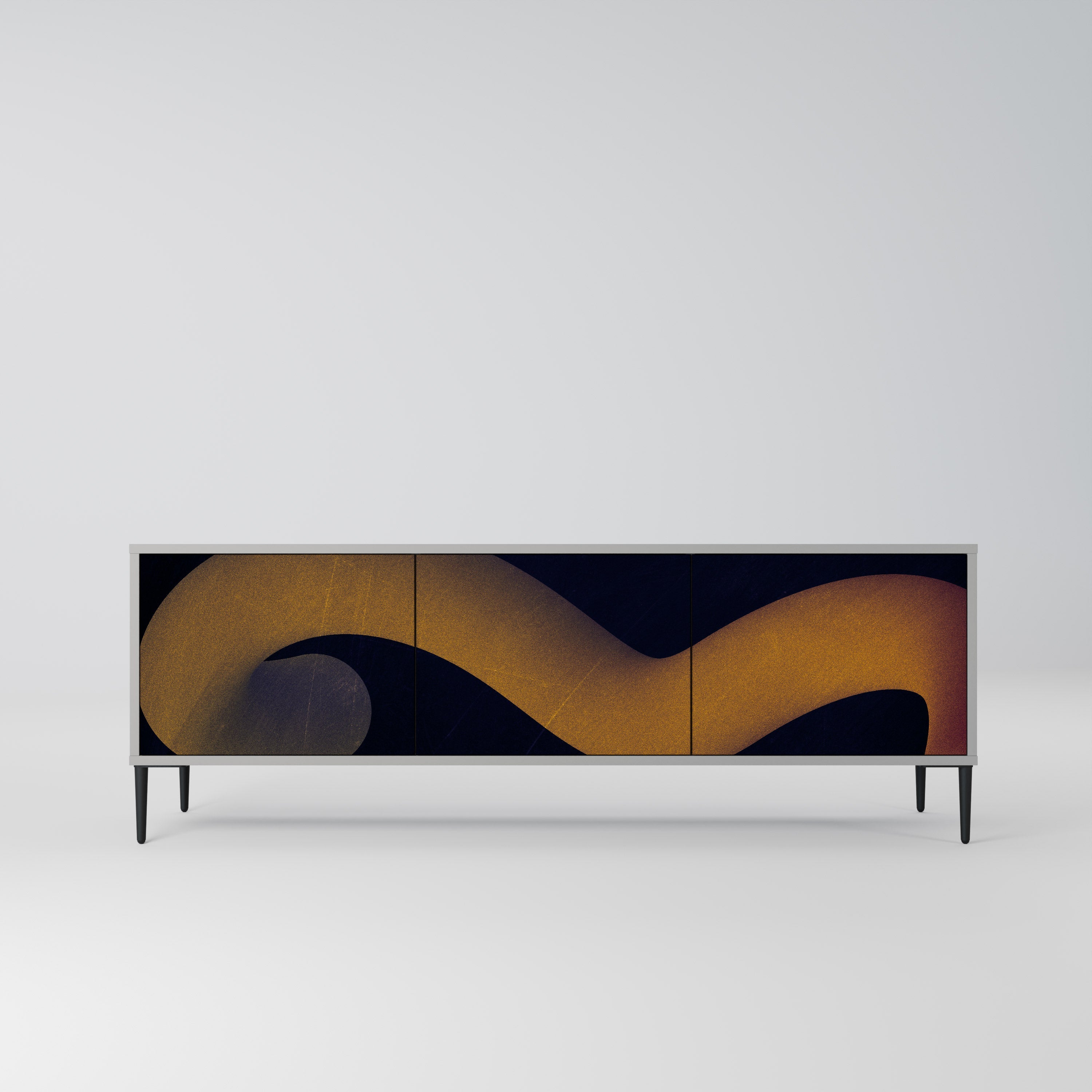 HOLLOW TIME Móvel de TV com 3 Portas em Acabamento Cinzento