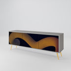 HOLLOW TIME Móvel de TV com 3 Portas em Acabamento Cinzento