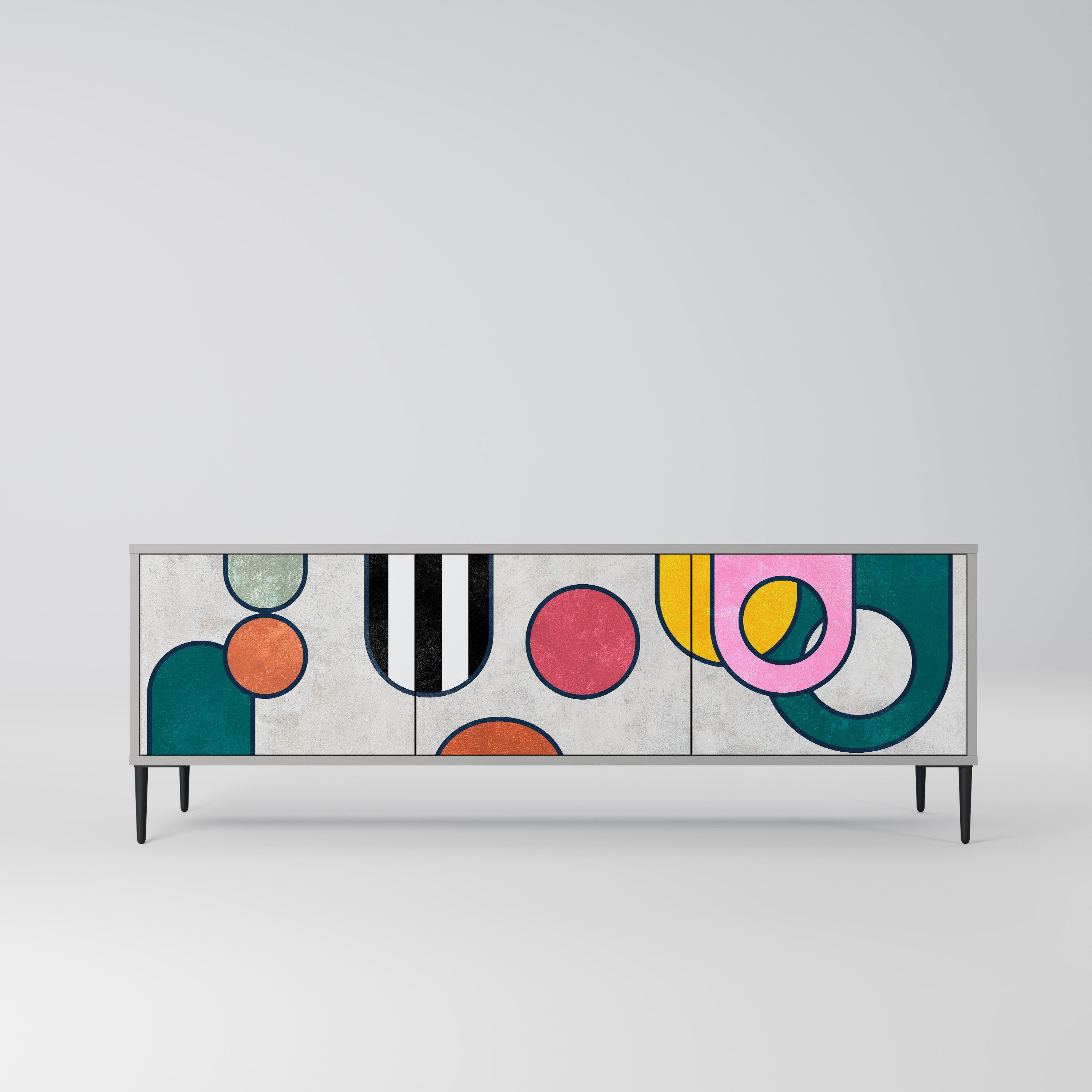 COOL STORY Móvel de TV com 3 Portas em Acabamento Cinzento