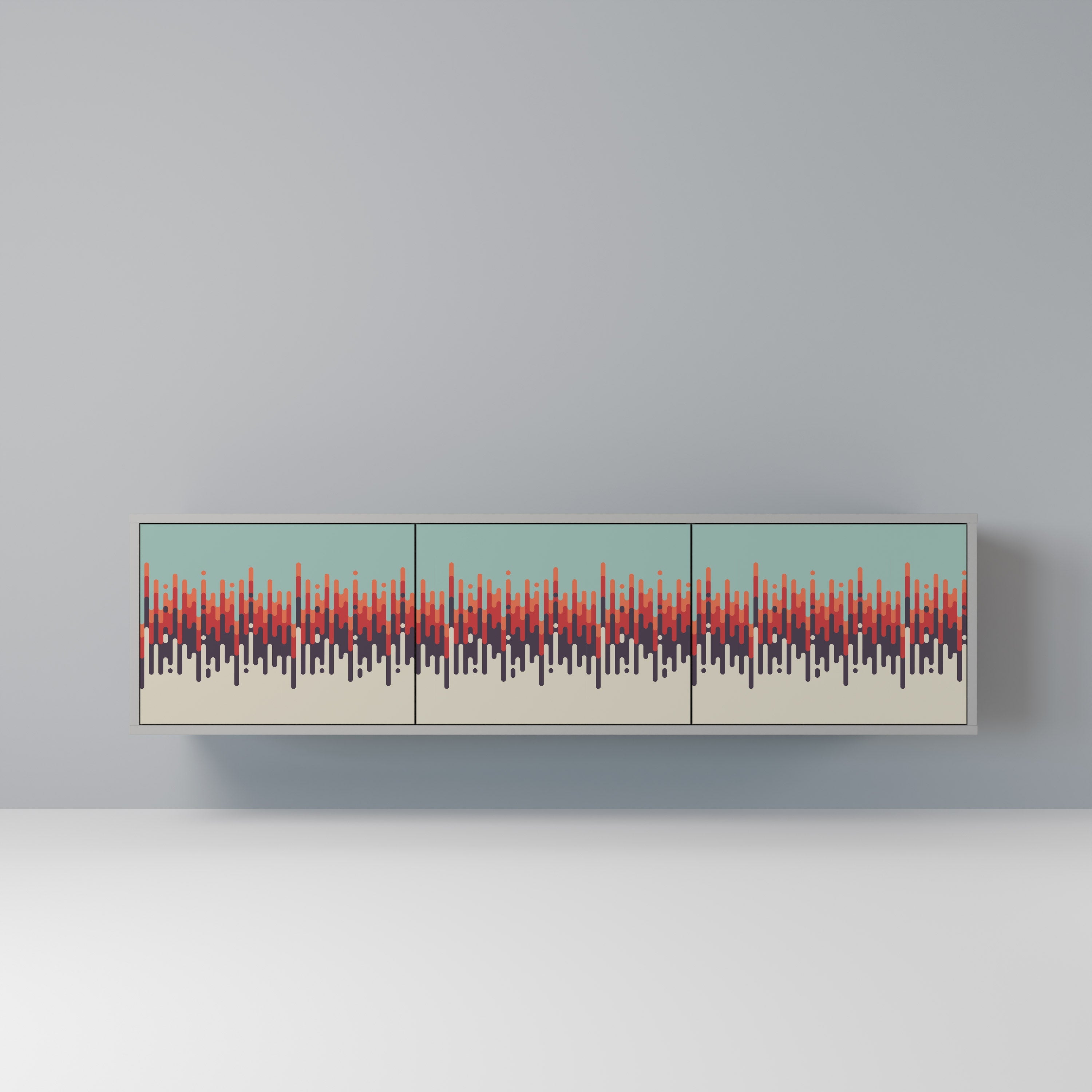 CHROMA CONTOURS Móvel de TV com 3 Portas em Acabamento Cinzento