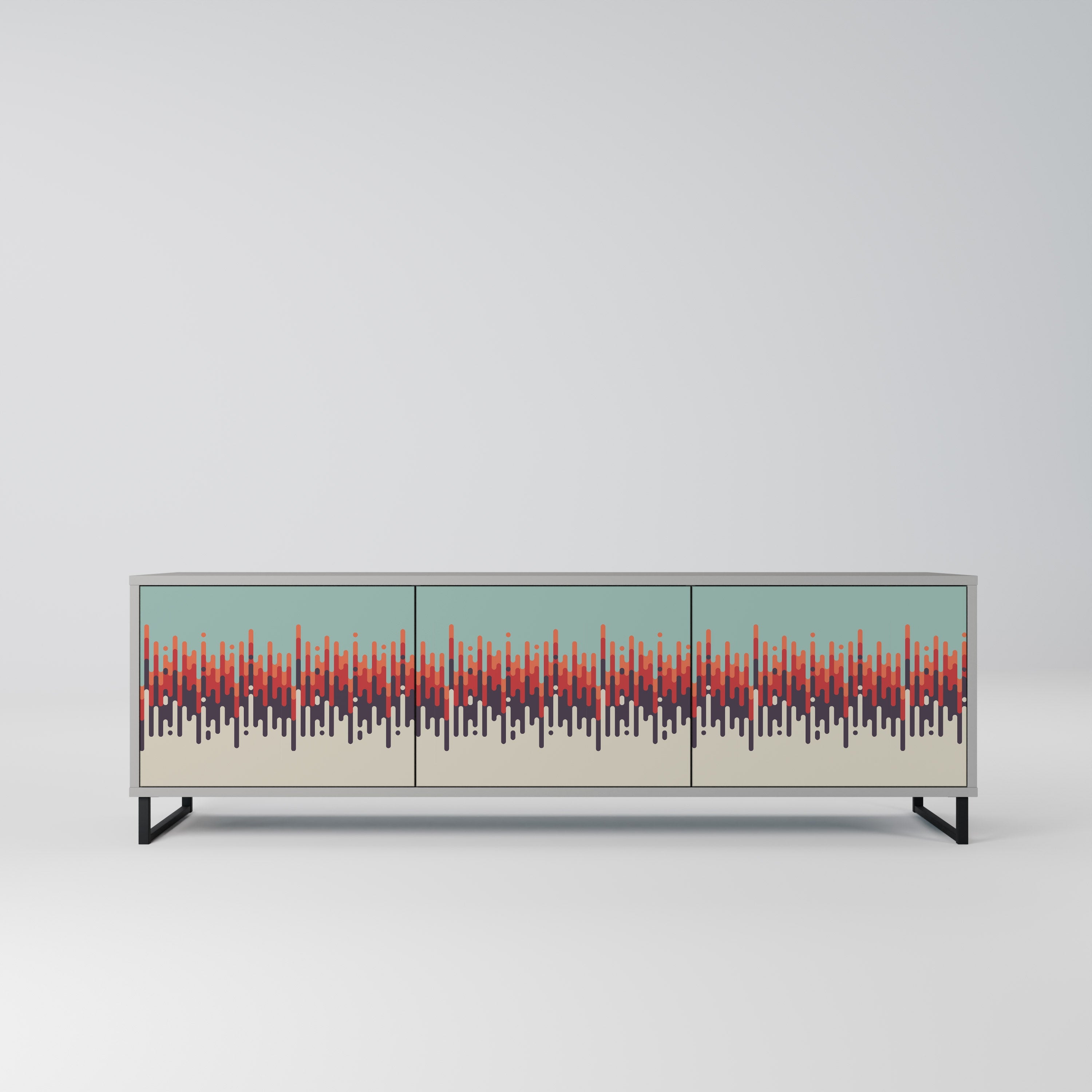 CHROMA CONTOURS Móvel de TV com 3 Portas em Acabamento Cinzento