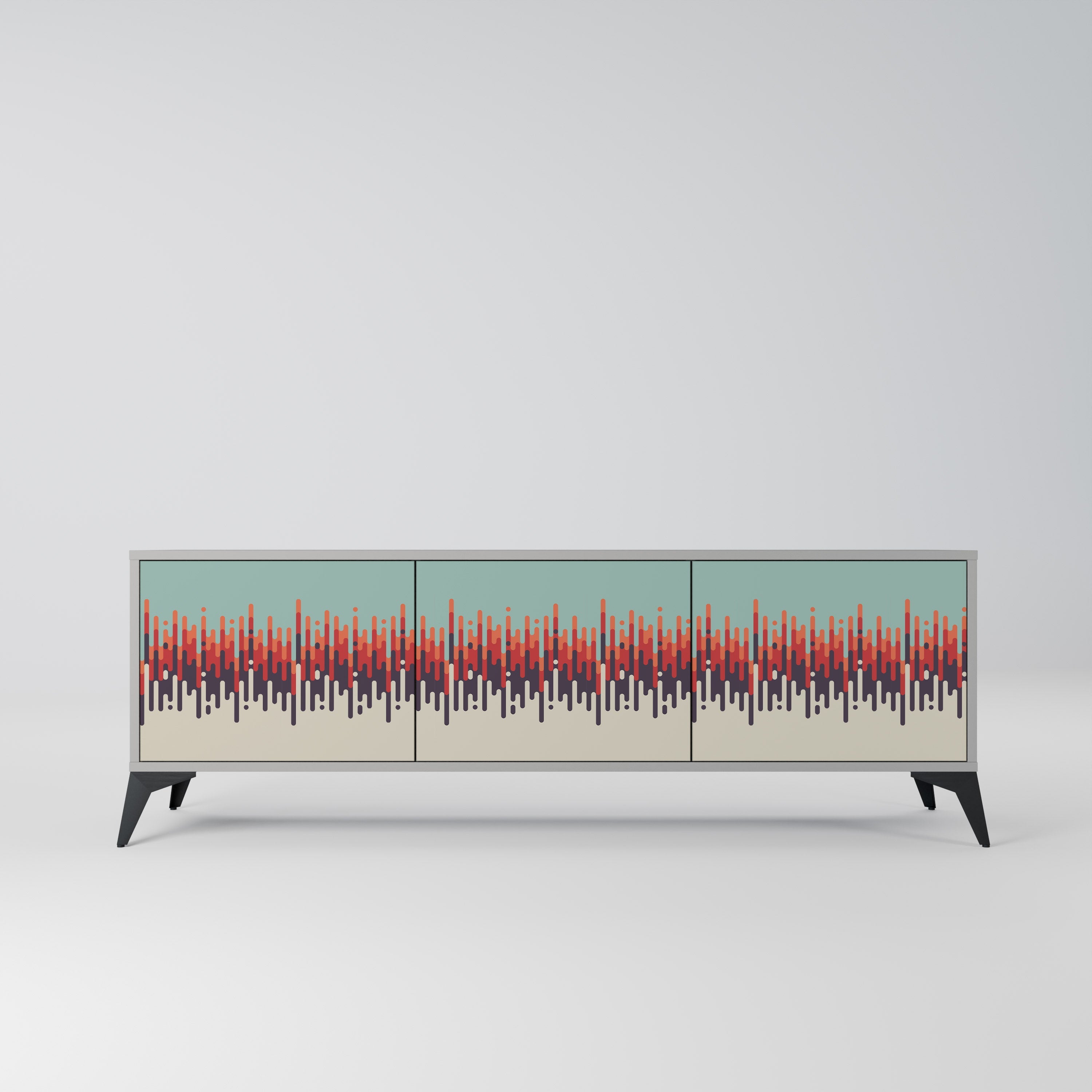 CHROMA CONTOURS Móvel de TV com 3 Portas em Acabamento Cinzento