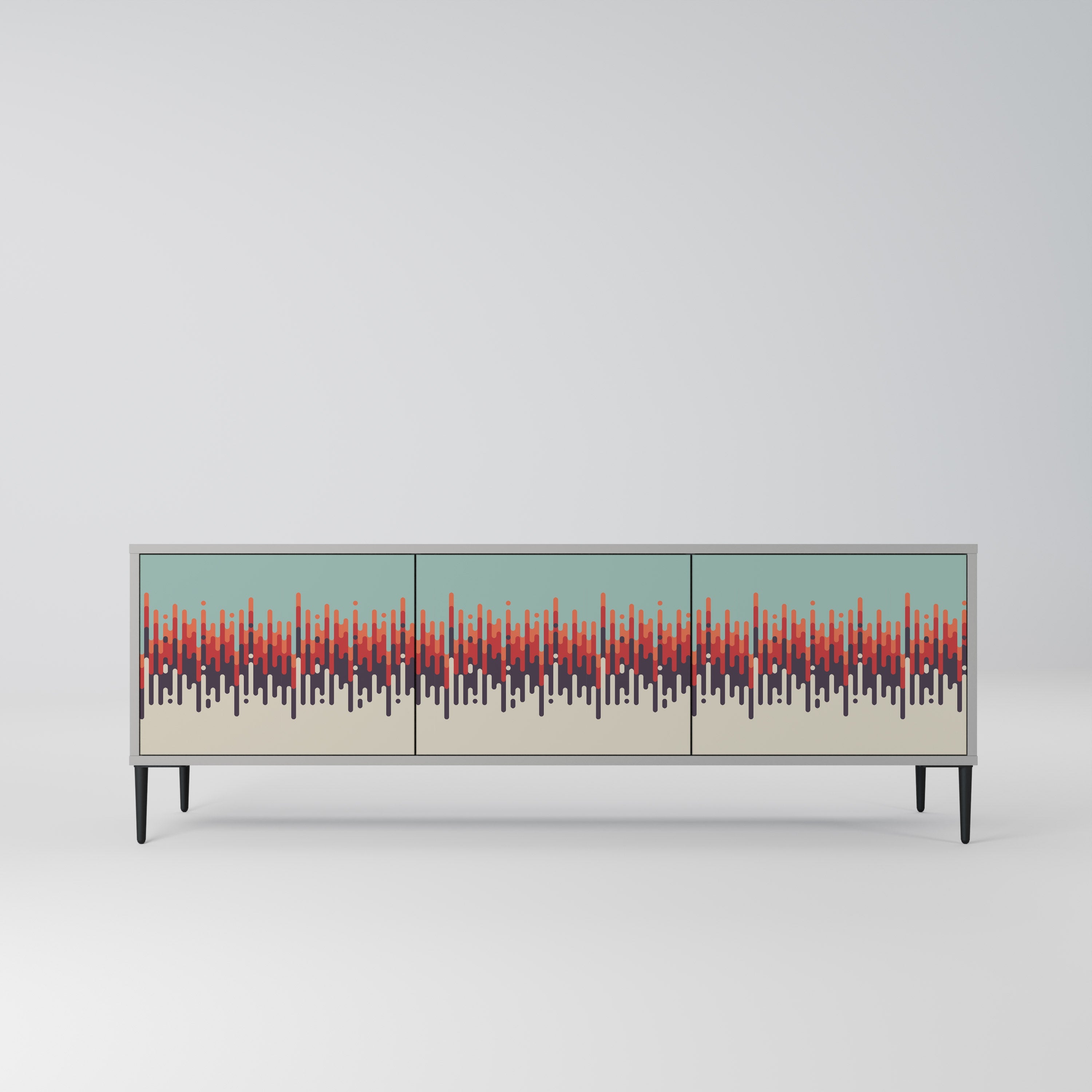 CHROMA CONTOURS Móvel de TV com 3 Portas em Acabamento Cinzento