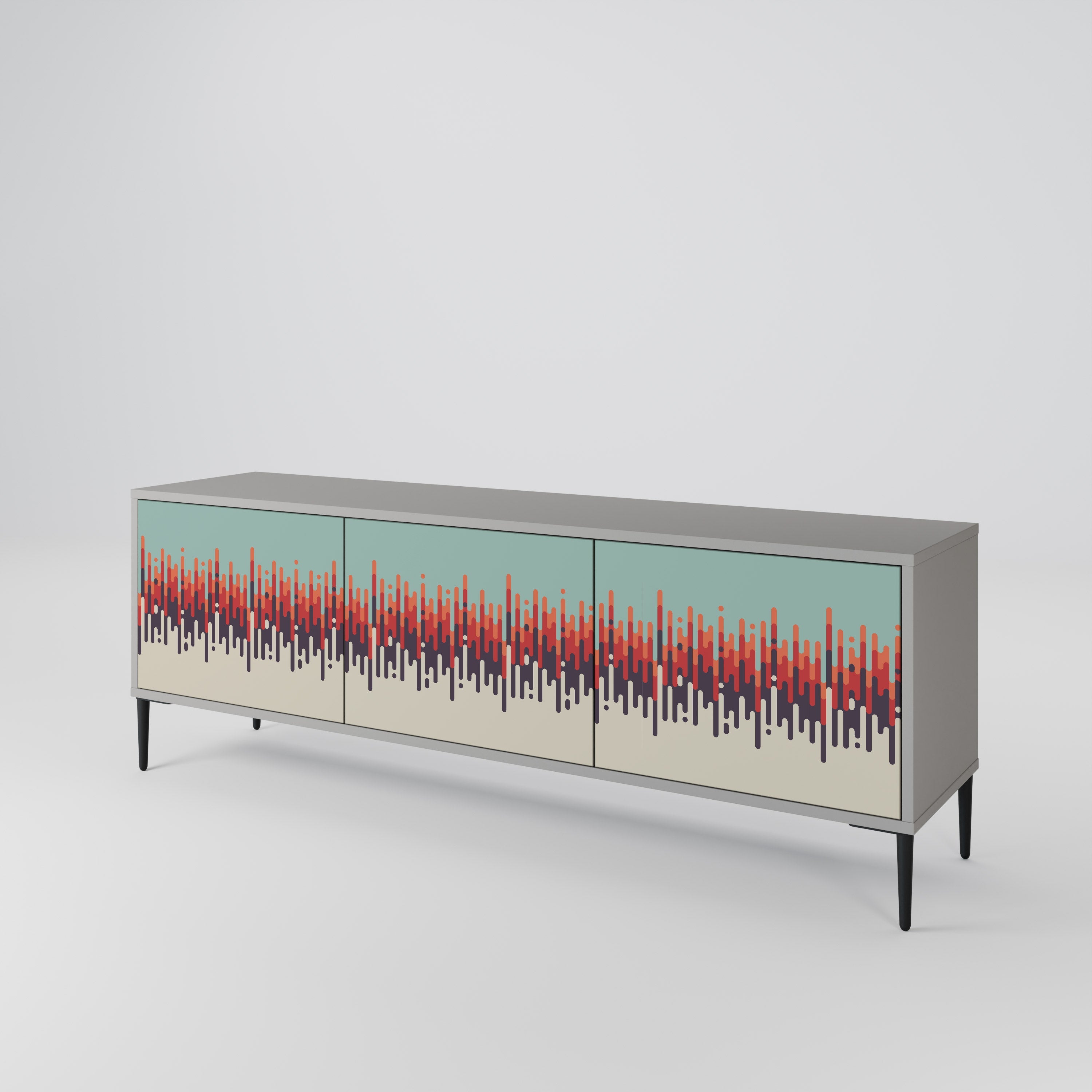 CHROMA CONTOURS Móvel de TV com 3 Portas em Acabamento Cinzento