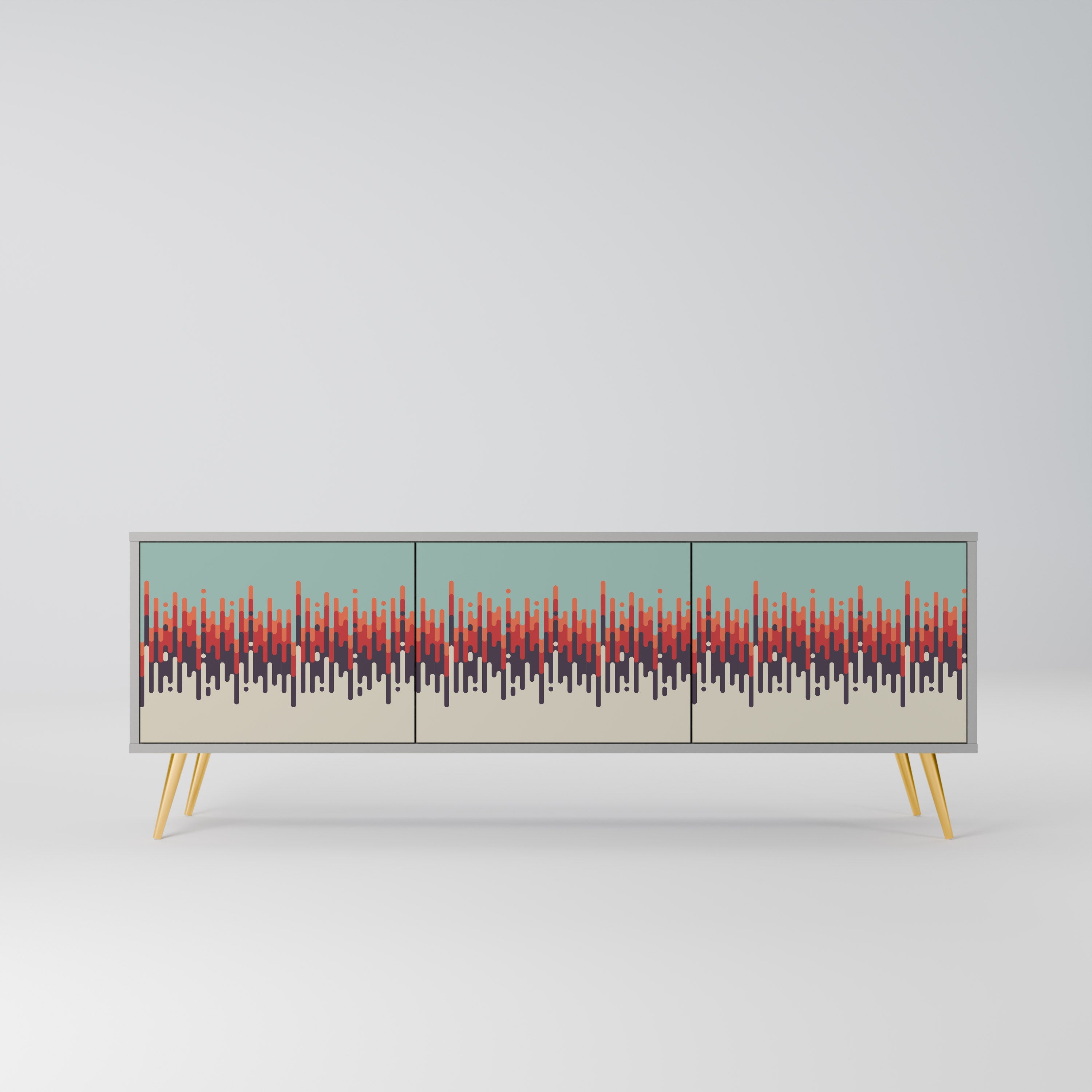 CHROMA CONTOURS Móvel de TV com 3 Portas em Acabamento Cinzento