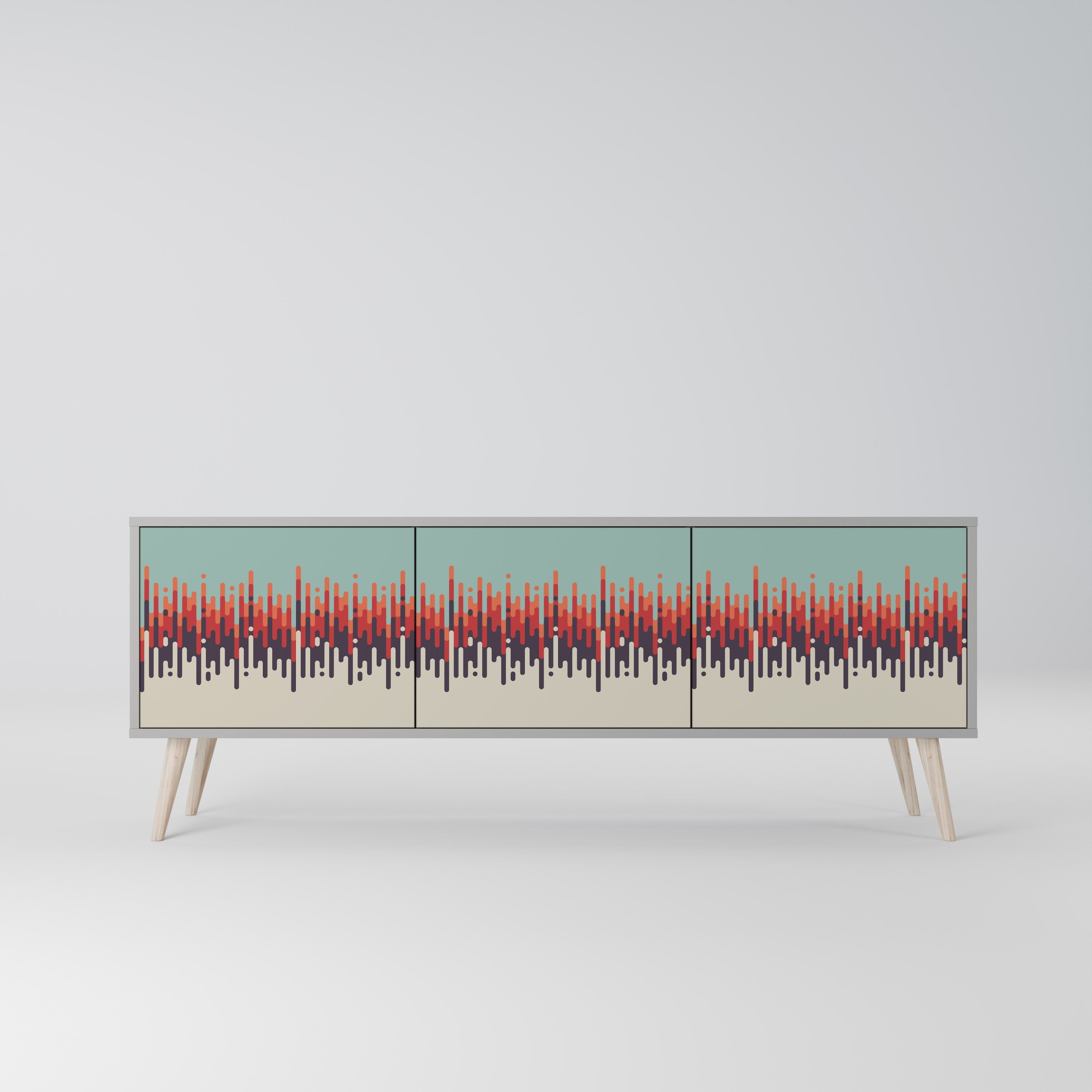 CHROMA CONTOURS Móvel de TV com 3 Portas em Acabamento Cinzento