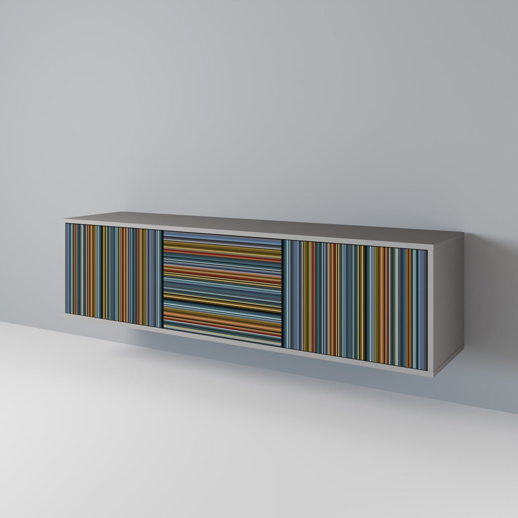 LINEOUT SPECTRUM 3-Door TV Stand in Grey Finish