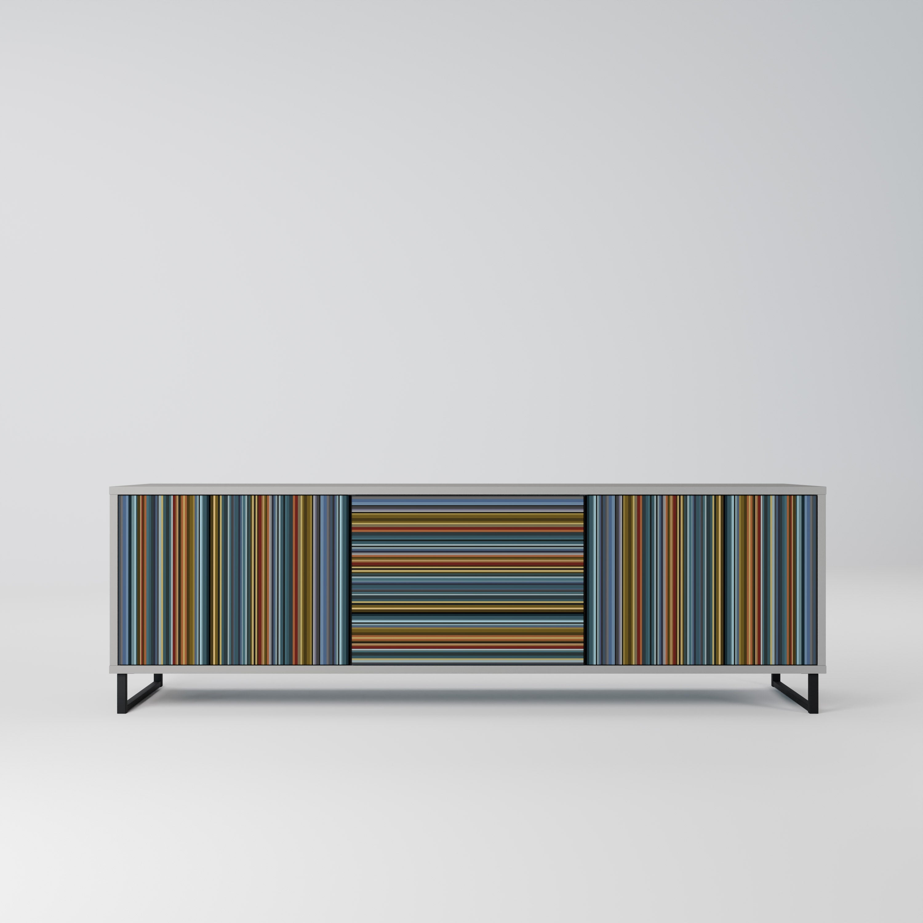 LINEOUT SPECTRUM Móvel de TV com 3 Portas em Acabamento Cinzento