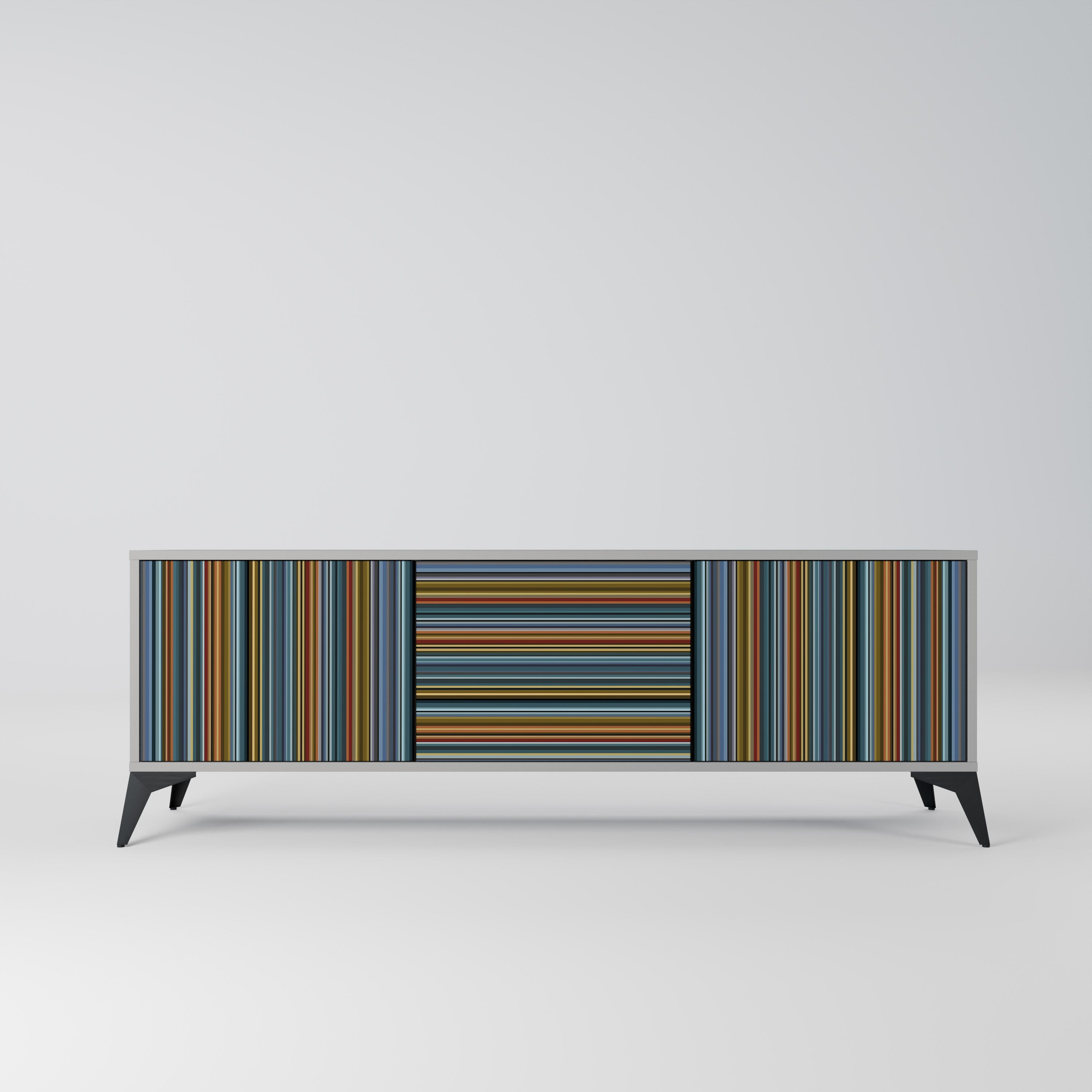 LINEOUT SPECTRUM Móvel de TV com 3 Portas em Acabamento Cinzento