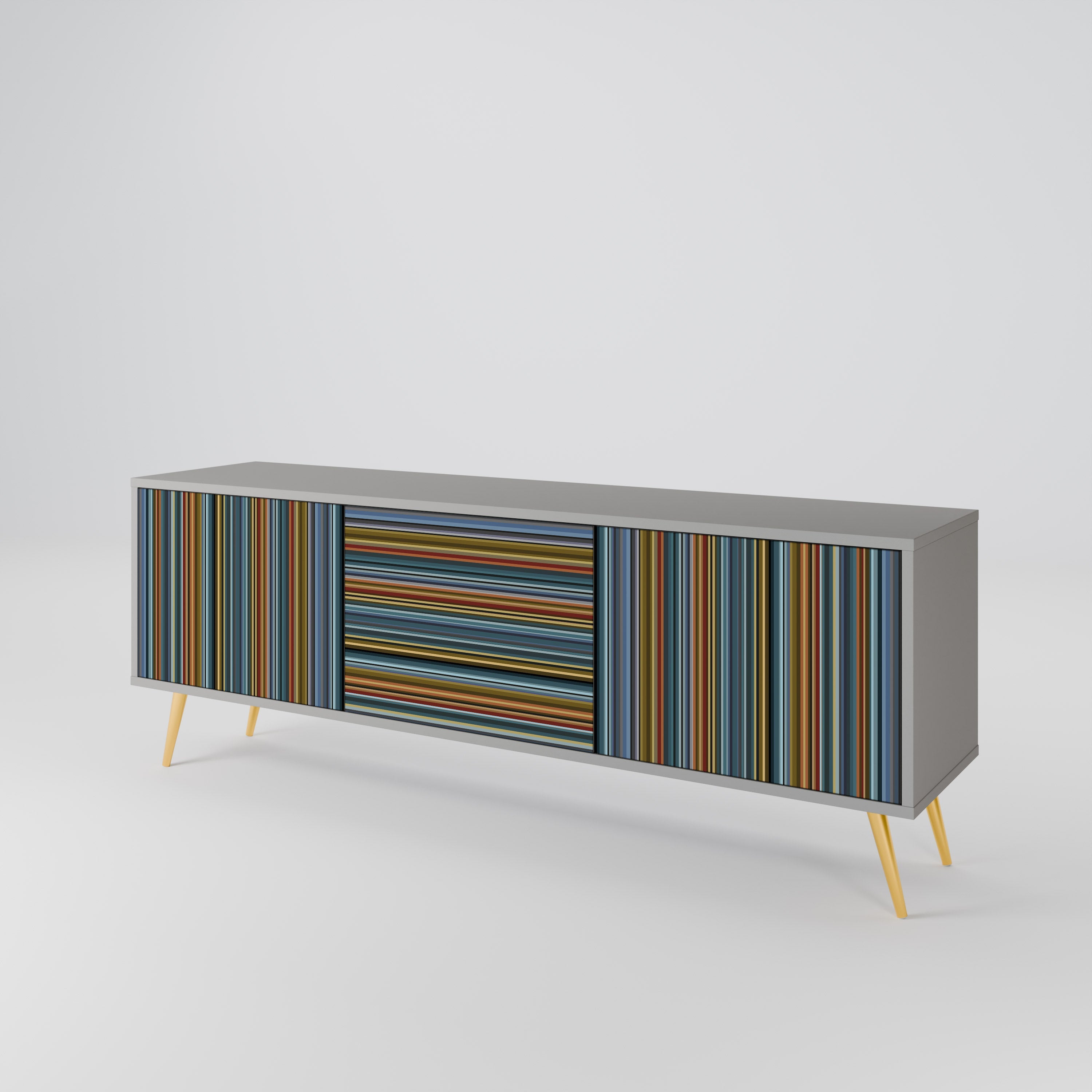 LINEOUT SPECTRUM Móvel de TV com 3 Portas em Acabamento Cinzento