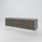 LINEOUT SPECTRUM 3-Door TV Stand in Grey Finish