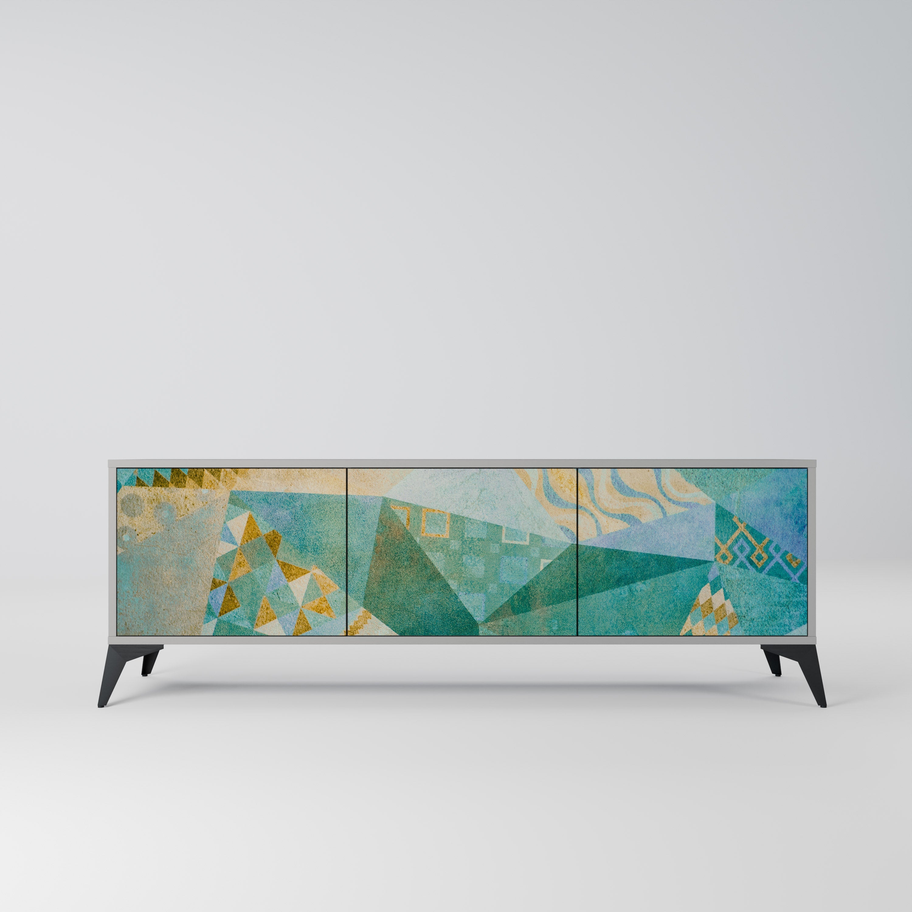 SPECTRUM SPLENDOR Móvel de TV com 3 Portas em Acabamento Cinzento