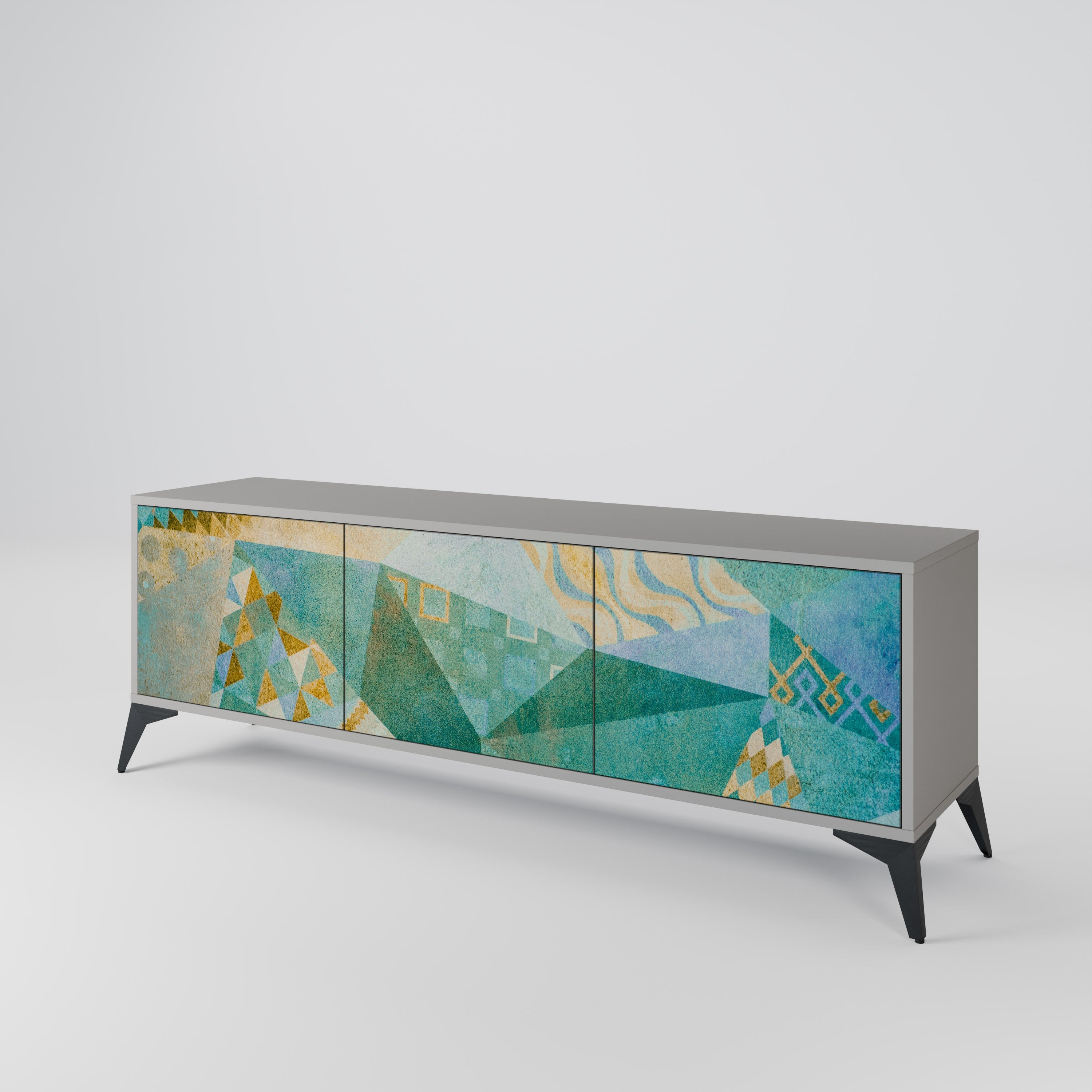 SPECTRUM SPLENDOR Móvel de TV com 3 Portas em Acabamento Cinzento