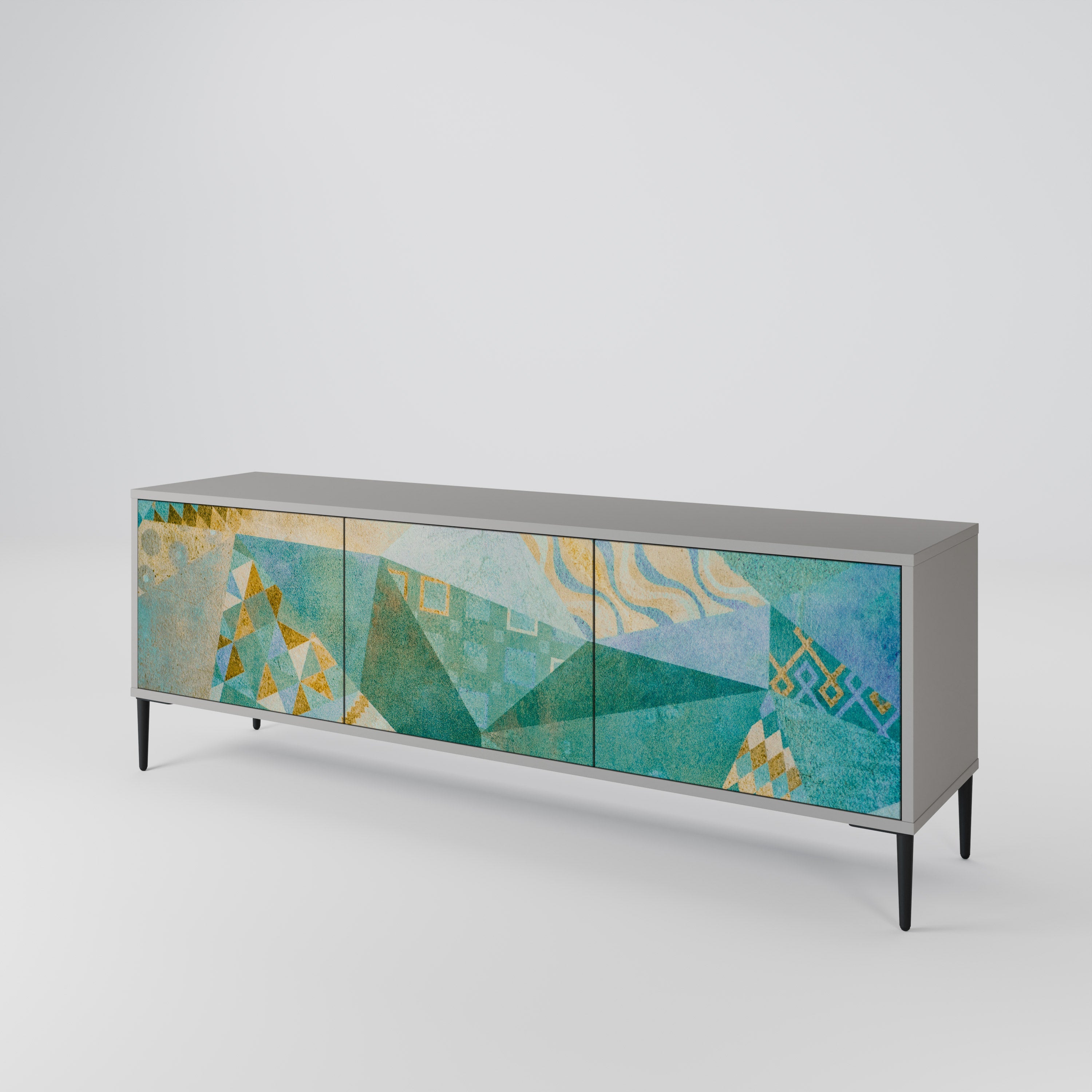 SPECTRUM SPLENDOR Móvel de TV com 3 Portas em Acabamento Cinzento