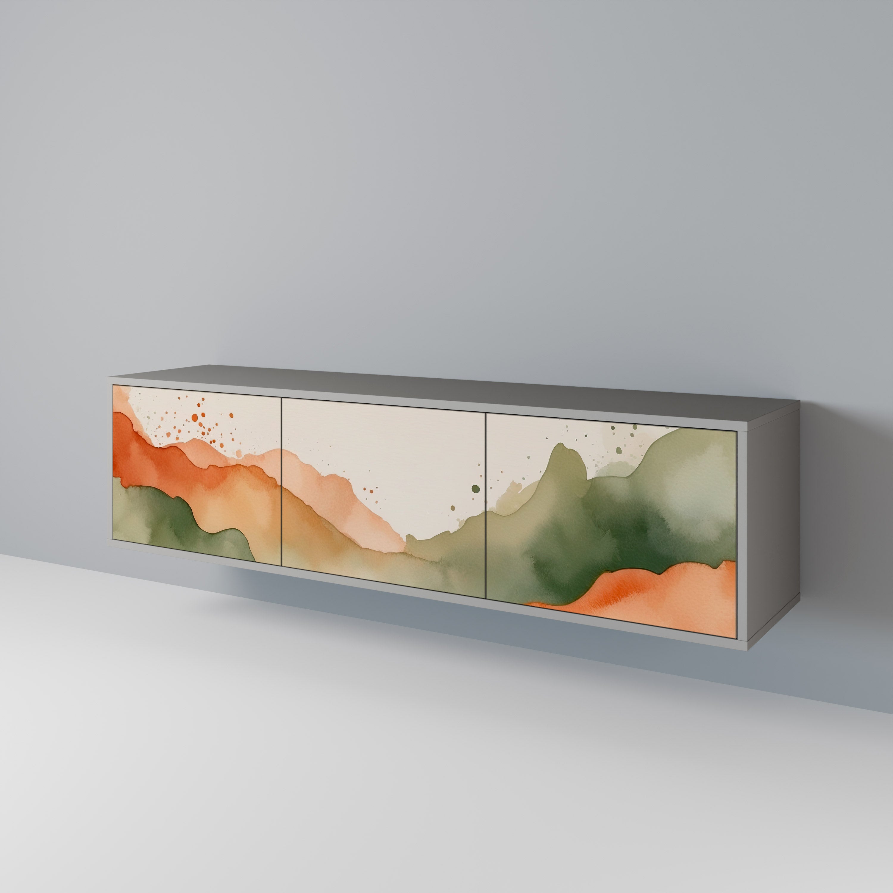 WATERCOLOUR PEAKS Móvel de TV de 3 Portas