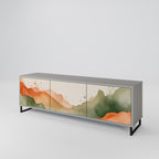 WATERCOLOUR PEAKS 3-Door TV Stand in Grey Finish