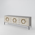 HEXAGONAL SHAPES Móvel de TV com 3 Portas em Acabamento Cinzento