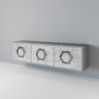HEXAGONAL FIGURES Móvel de TV com 3 Portas em Acabamento Cinzento