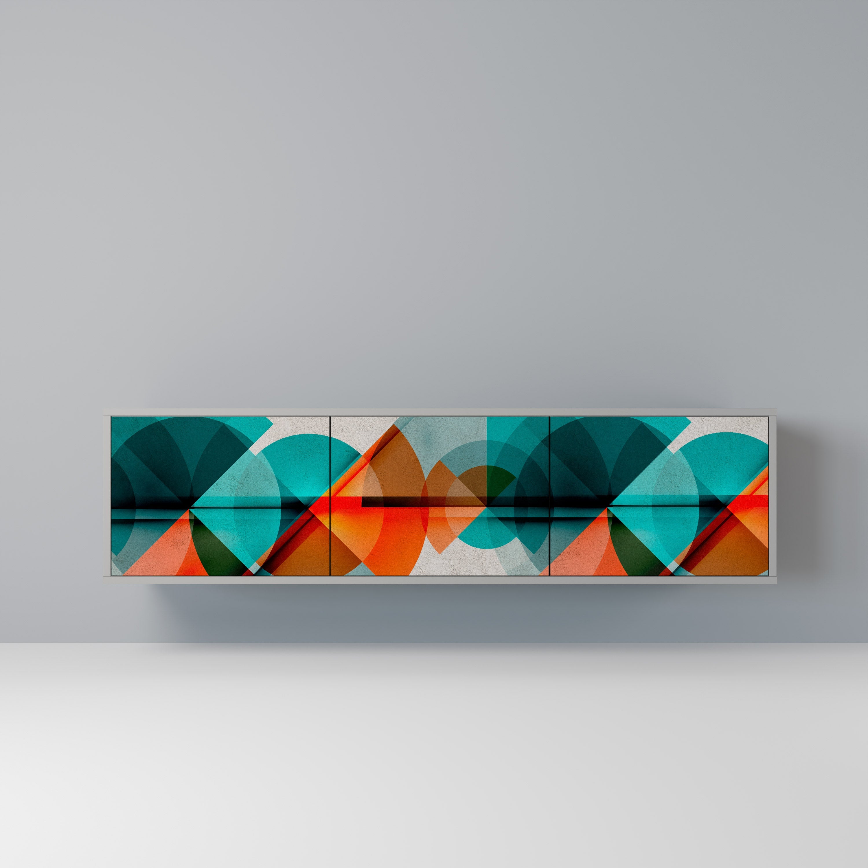 CIRCULAR RHAPSODY Móvel de TV com 3 Portas em Acabamento Cinzento