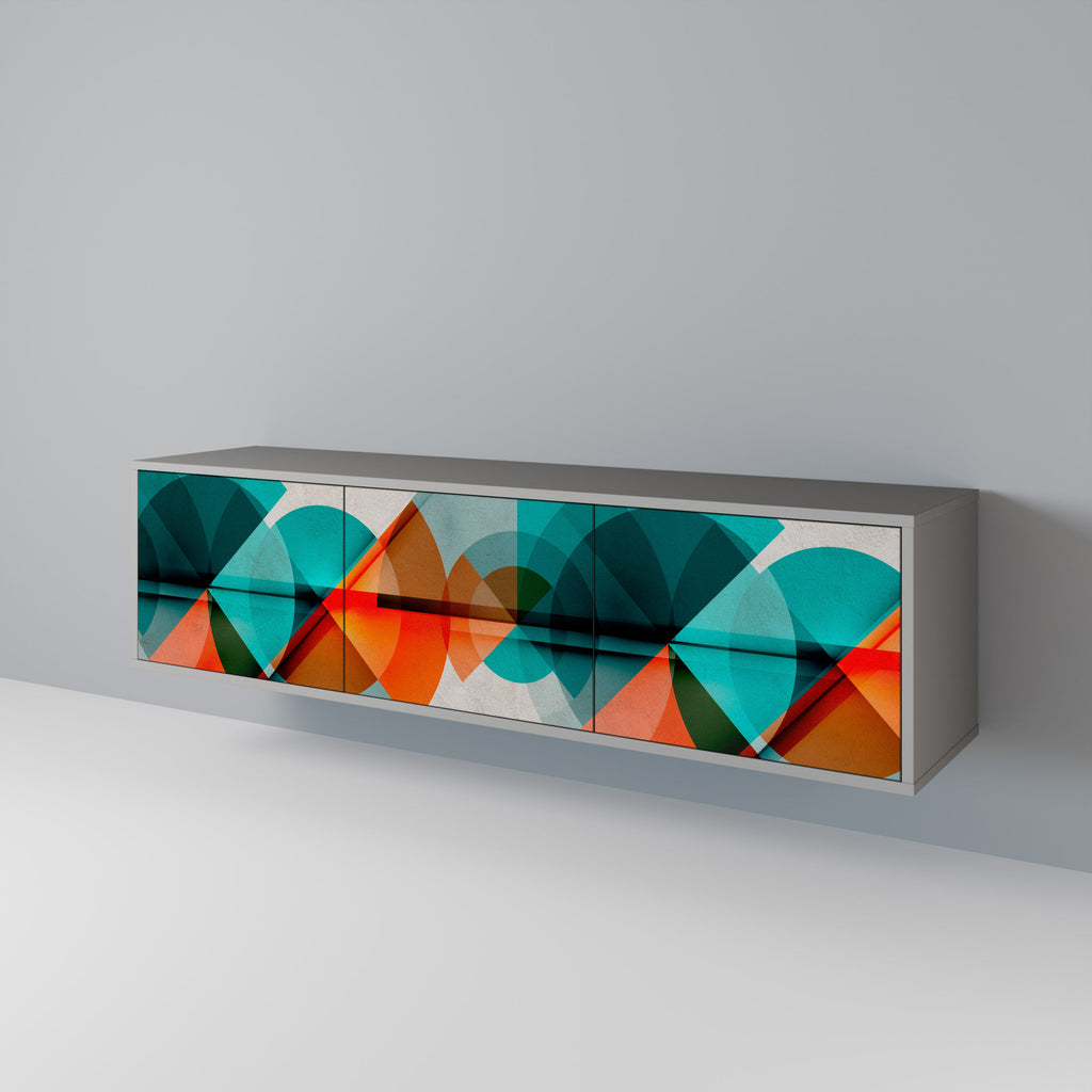 CIRCULAR RHAPSODY Móvel de TV com 3 Portas em Acabamento Cinzento