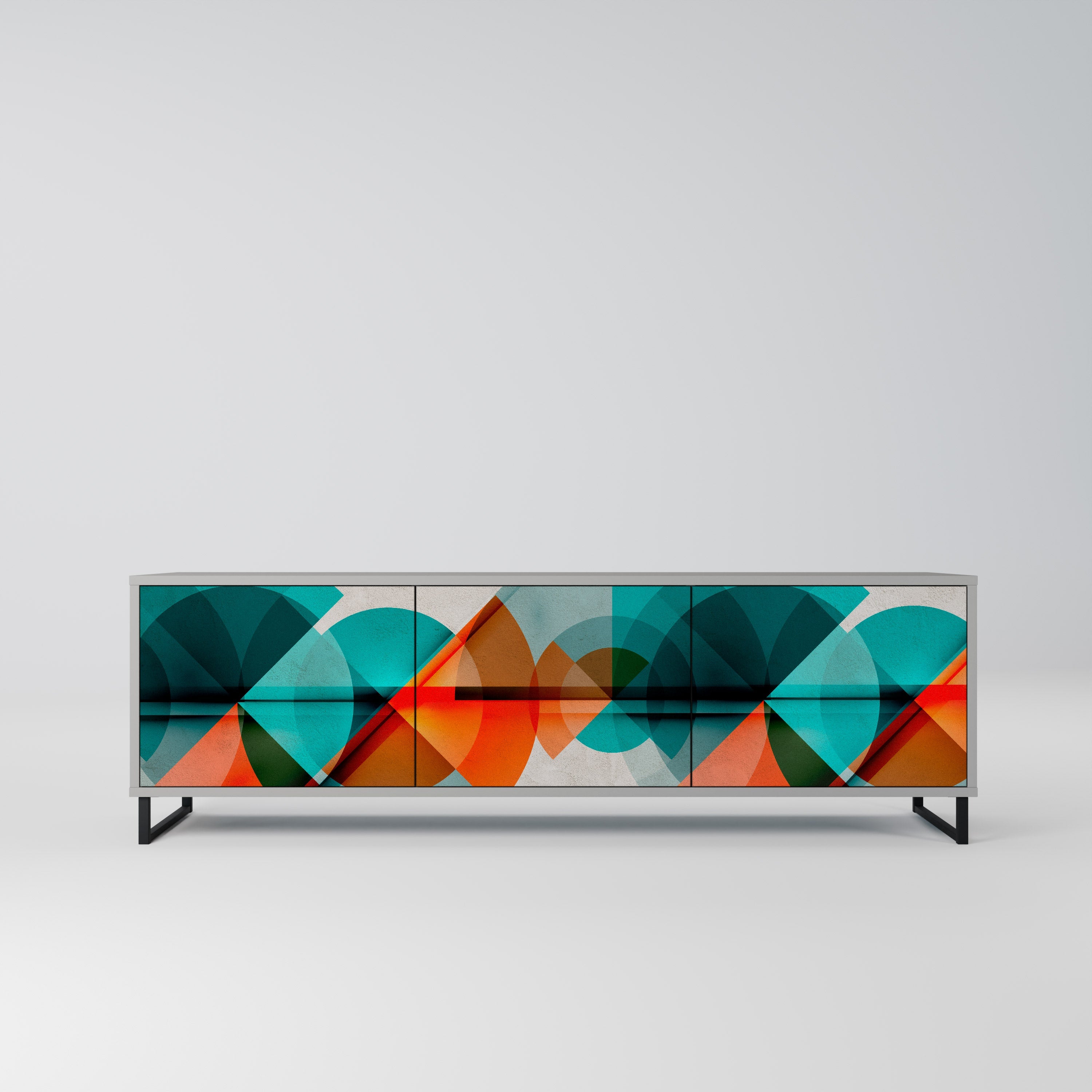 CIRCULAR RHAPSODY Móvel de TV com 3 Portas em Acabamento Cinzento