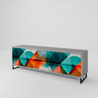 CIRCULAR RHAPSODY Móvel de TV com 3 Portas em Acabamento Cinzento