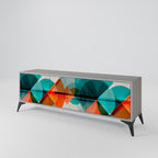 CIRCULAR RHAPSODY Móvel de TV com 3 Portas em Acabamento Cinzento