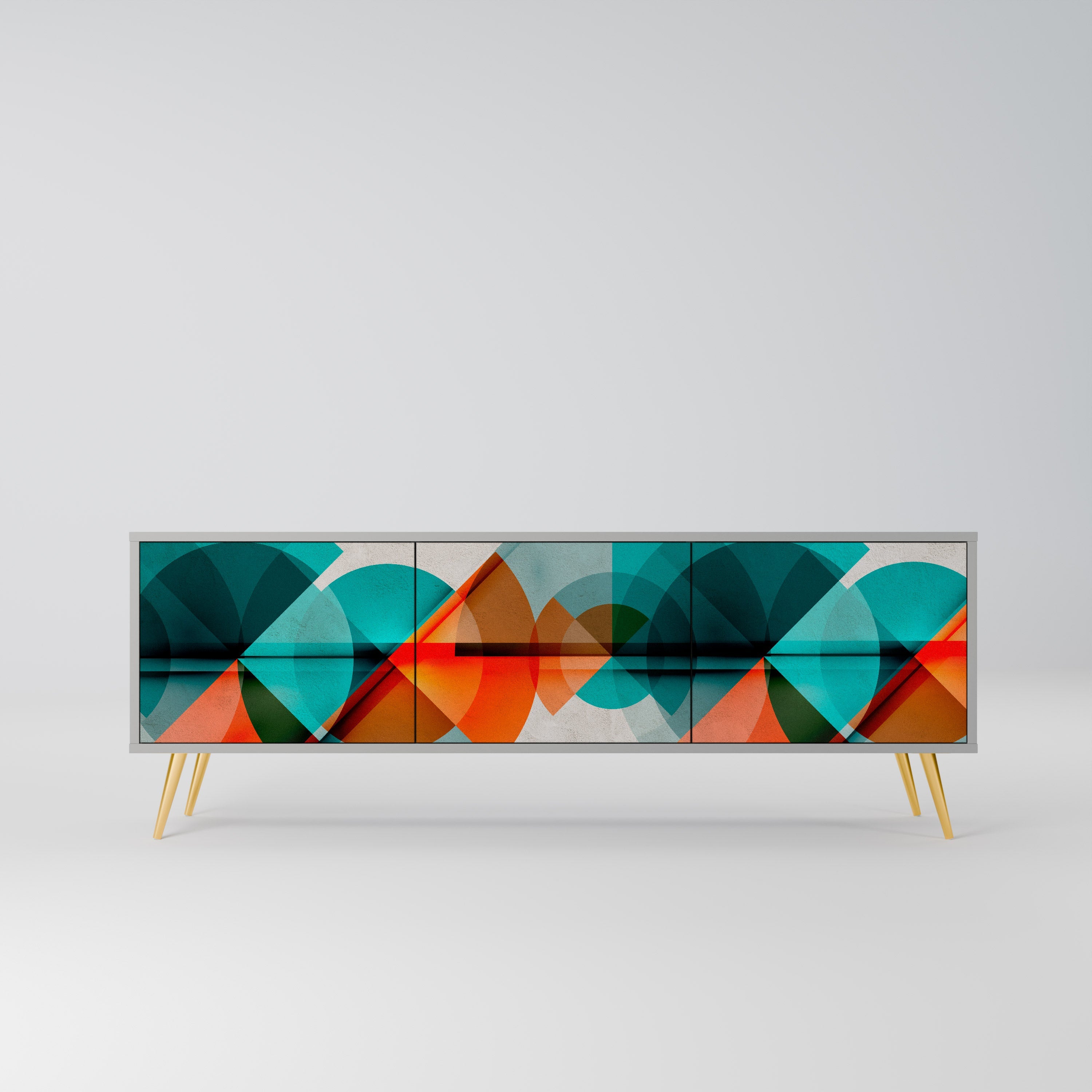 CIRCULAR RHAPSODY Móvel de TV com 3 Portas em Acabamento Cinzento