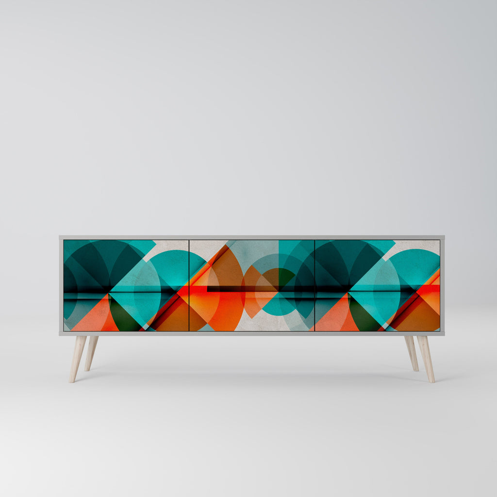 CIRCULAR RHAPSODY Móvel de TV com 3 Portas em Acabamento Cinzento