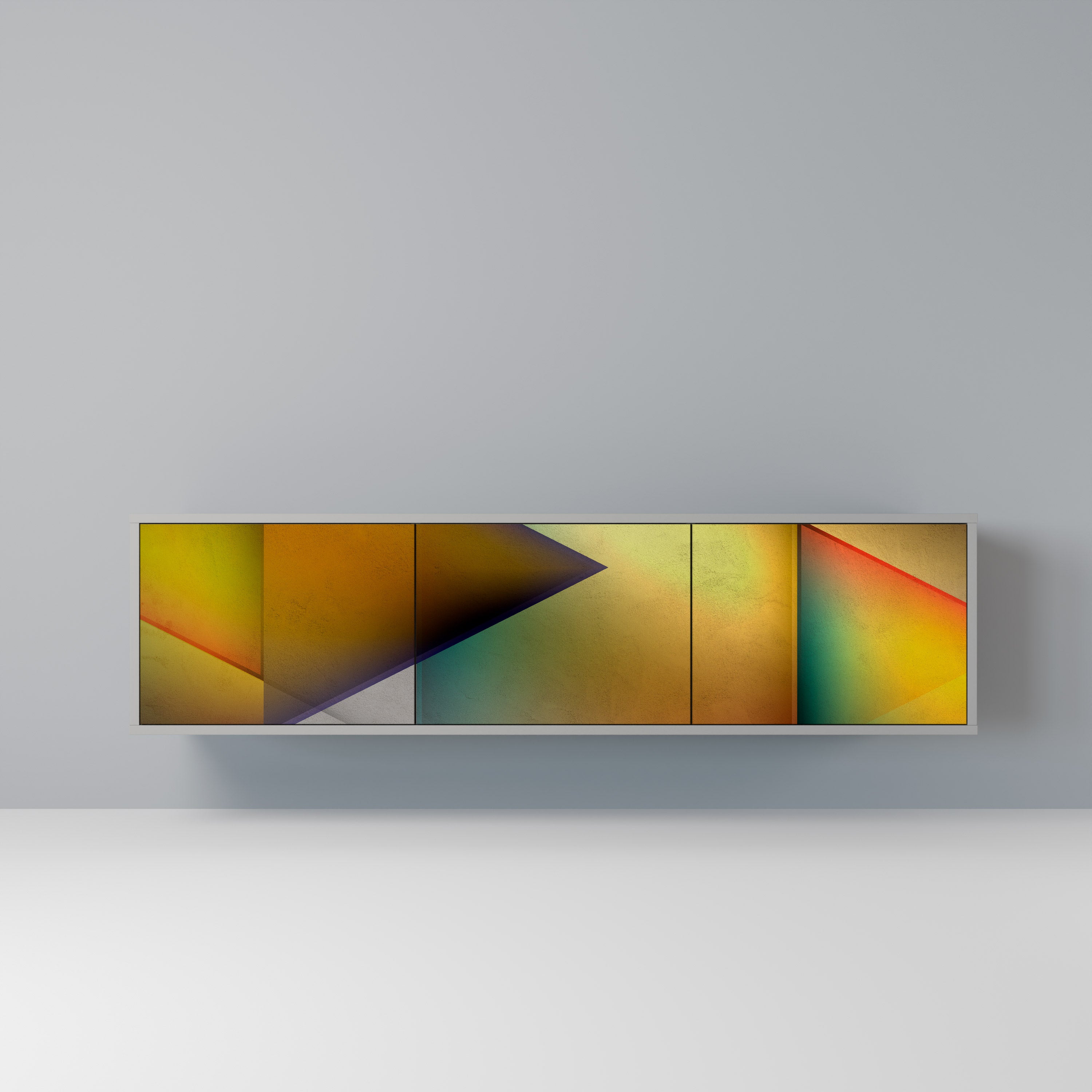 PIERCING SHARPNESS Móvel de TV com 3 Portas em Acabamento Cinzento