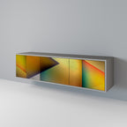 PIERCING SHARPNESS 3-Door TV Stand in Grey Finish