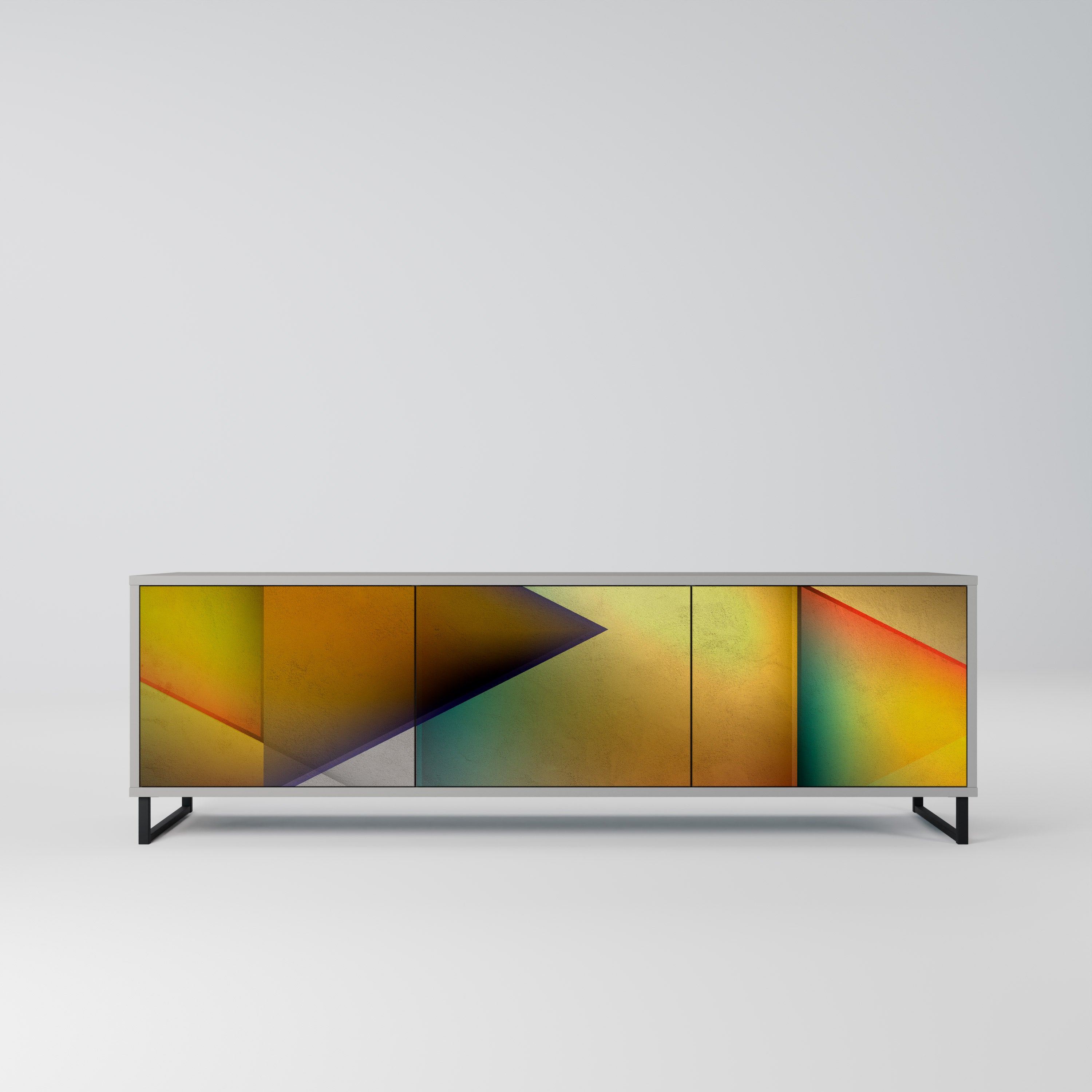 PIERCING SHARPNESS Móvel de TV com 3 Portas em Acabamento Cinzento