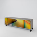 PIERCING SHARPNESS 3-Door TV Stand in Grey Finish