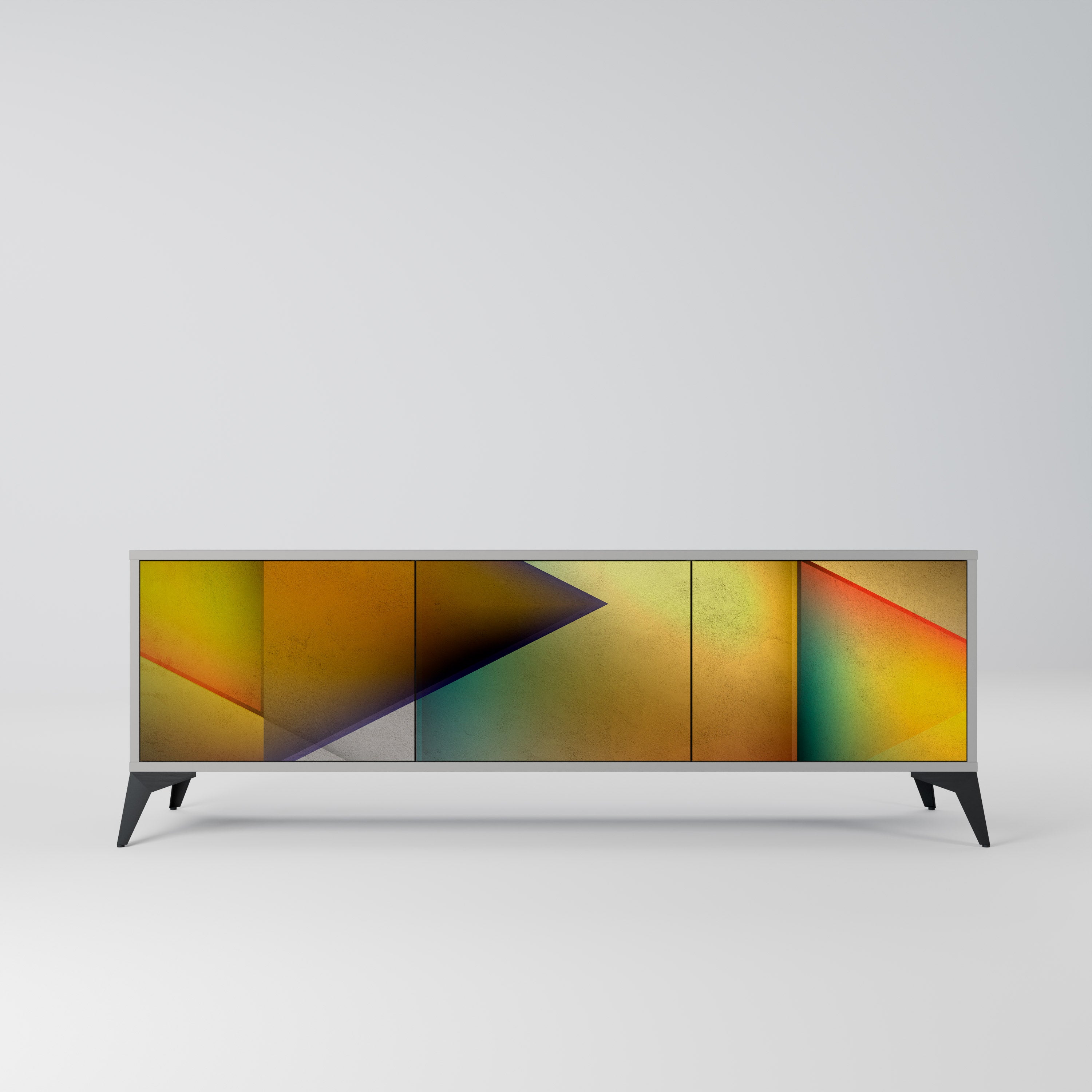 PIERCING SHARPNESS Móvel de TV com 3 Portas em Acabamento Cinzento