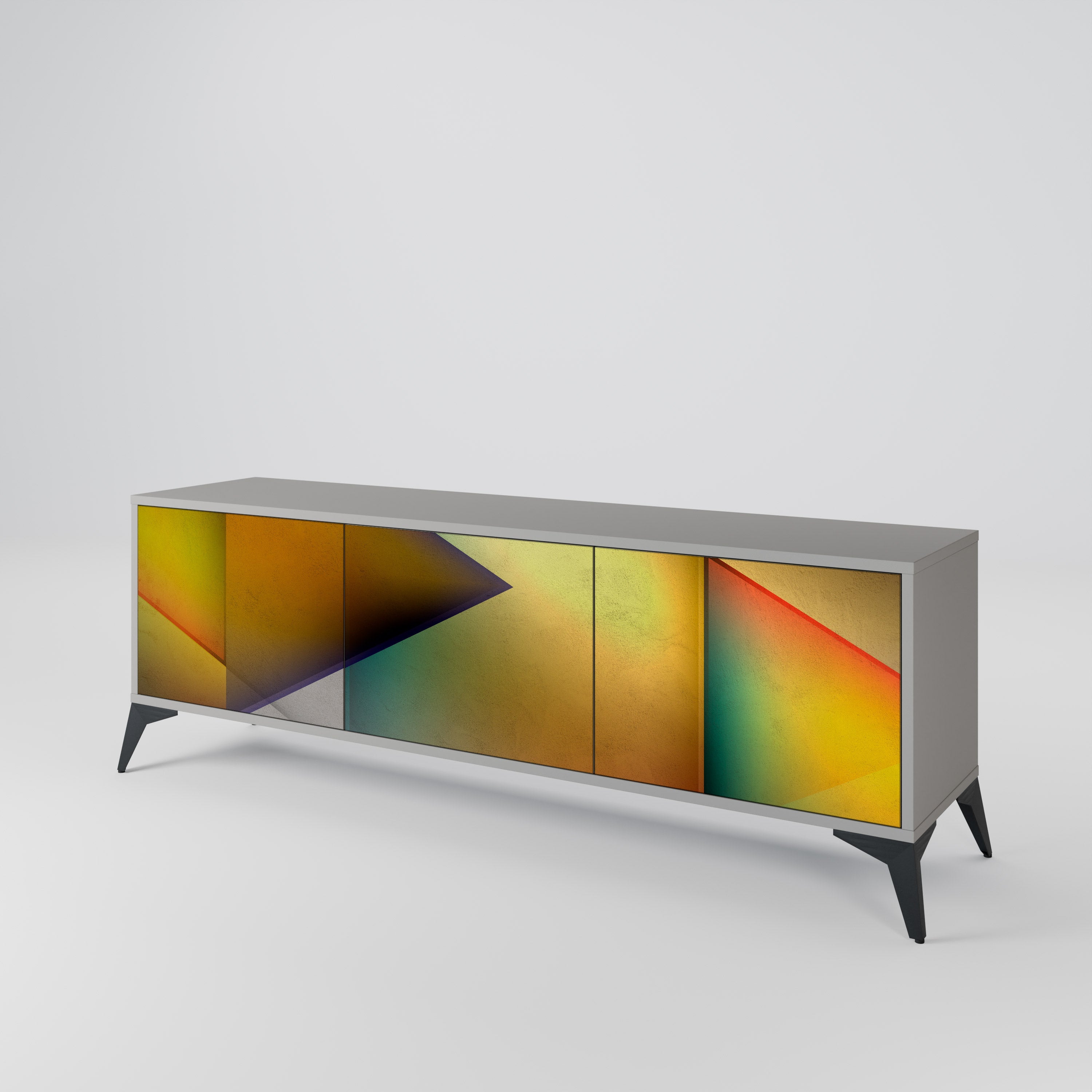 PIERCING SHARPNESS Móvel de TV com 3 Portas em Acabamento Cinzento