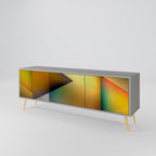 PIERCING SHARPNESS 3-Door TV Stand in Grey Finish