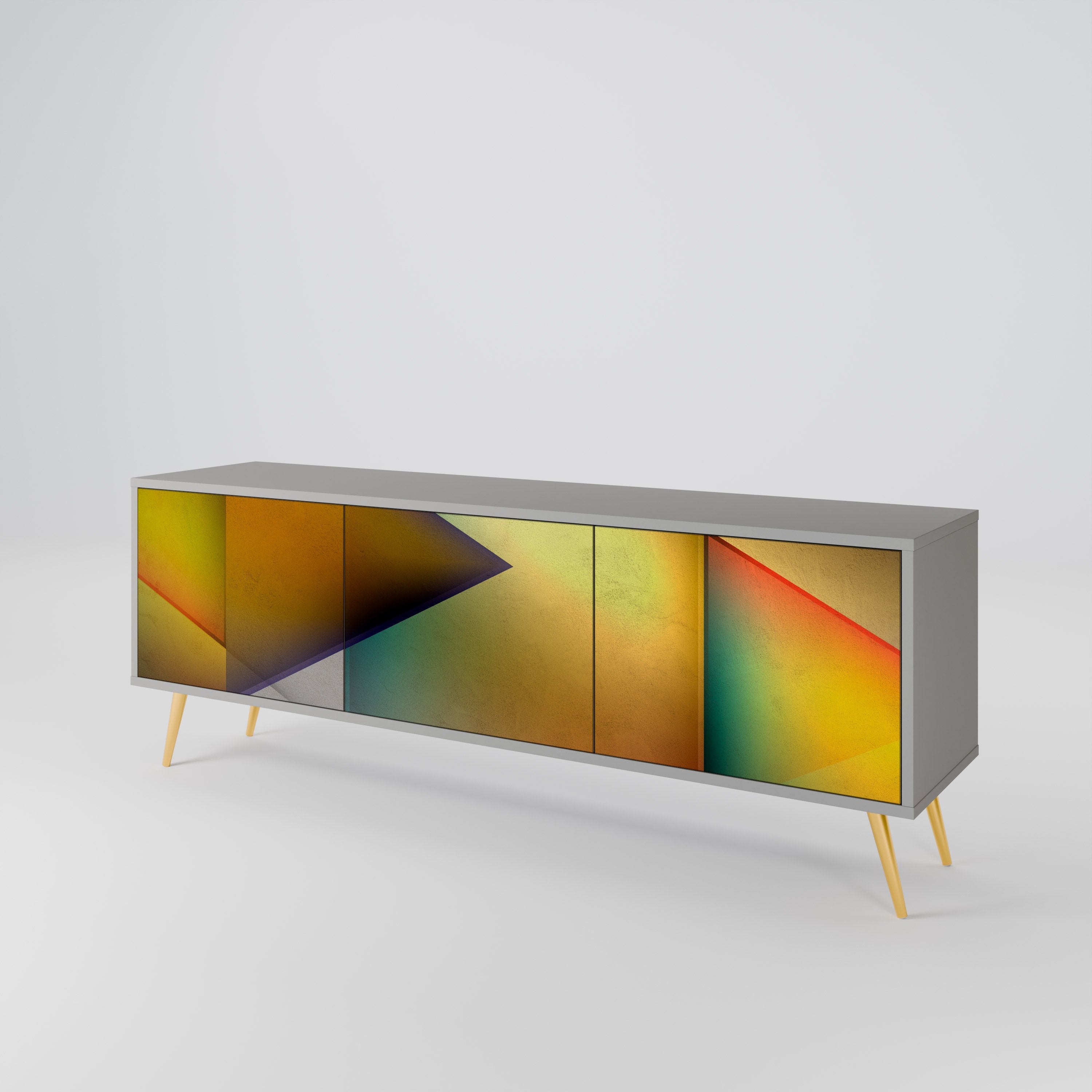 PIERCING SHARPNESS Móvel de TV com 3 Portas em Acabamento Cinzento