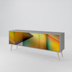 PIERCING SHARPNESS 3-Door TV Stand in Grey Finish