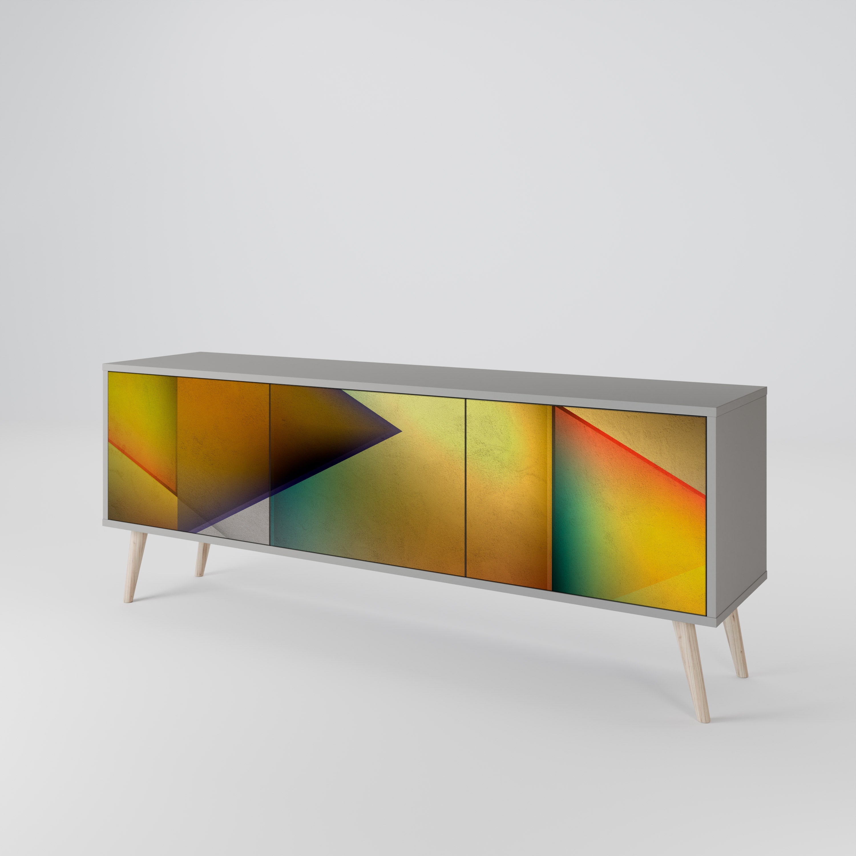 PIERCING SHARPNESS Móvel de TV com 3 Portas em Acabamento Cinzento