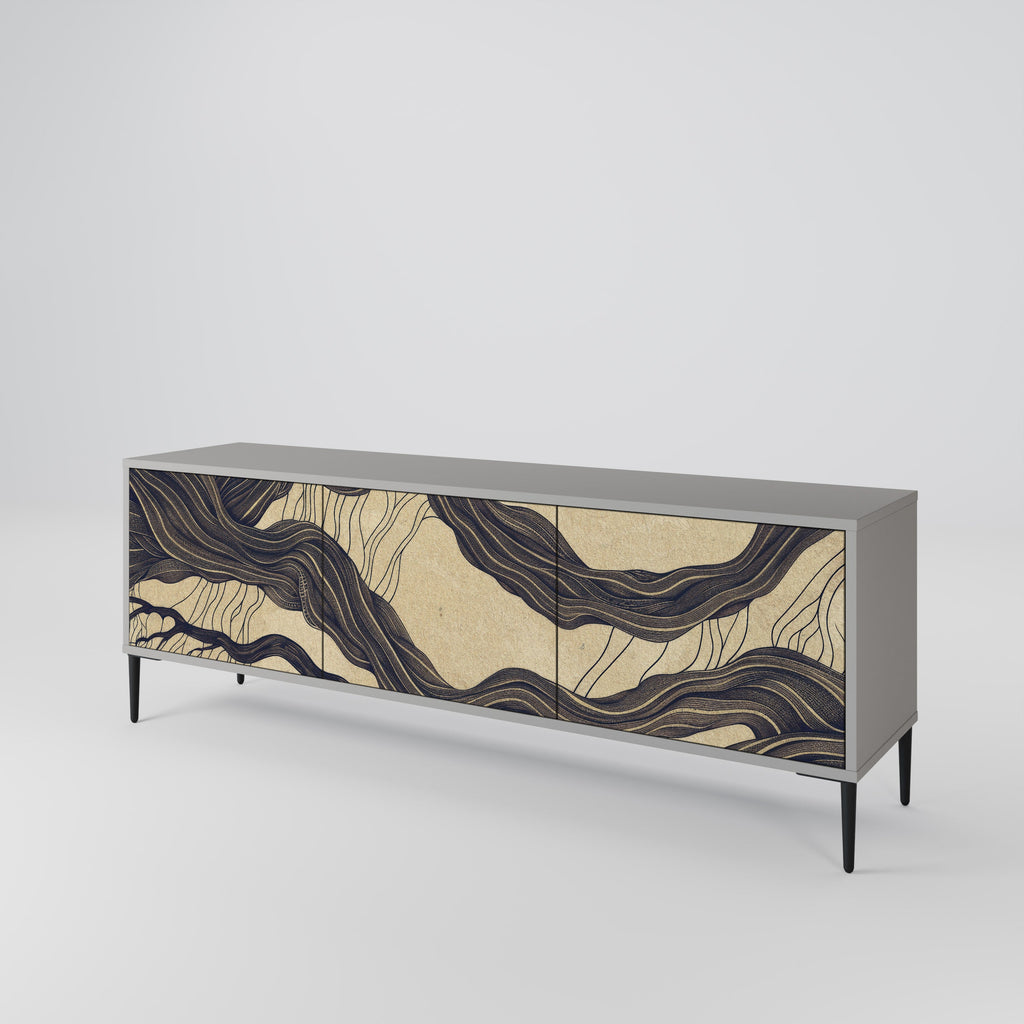 UNIFIED FRAGMENTS Móvel de TV com 3 Portas em Acabamento Cinzento