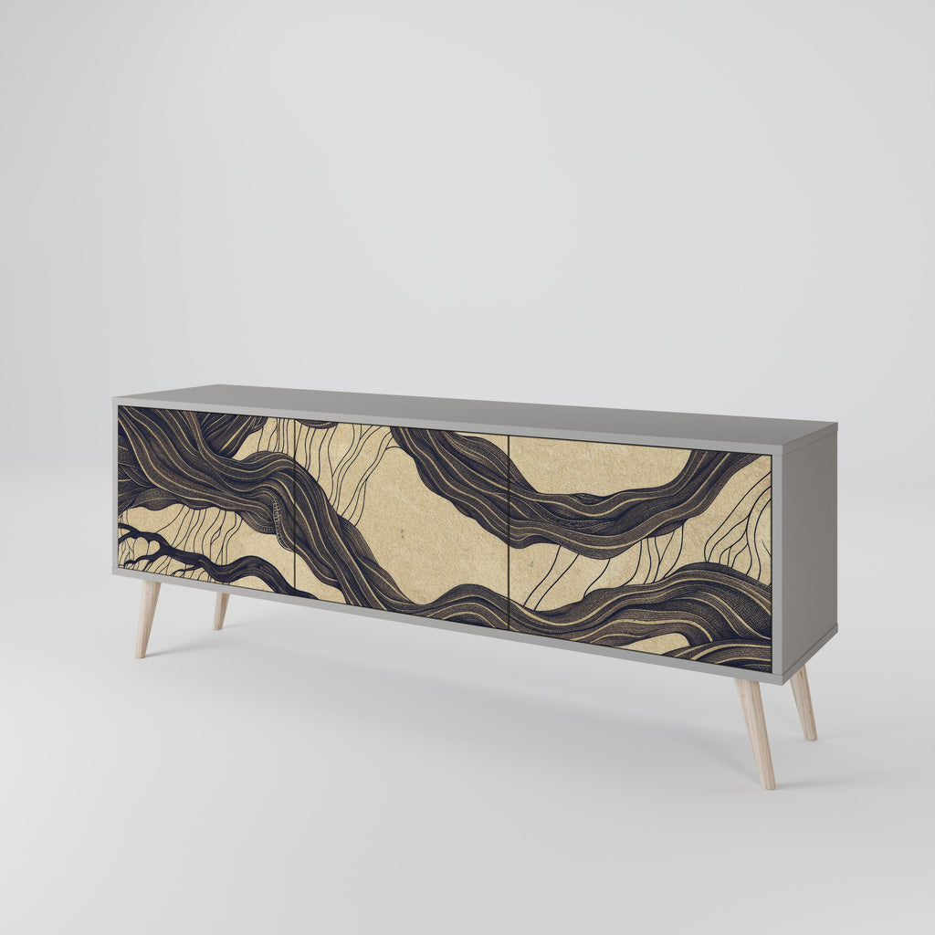 UNIFIED FRAGMENTS Móvel de TV com 3 Portas em Acabamento Cinzento