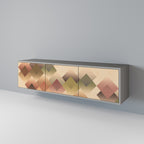 GEOMETRIC FUSION Móvel de TV com 3 Portas em Acabamento Cinzento