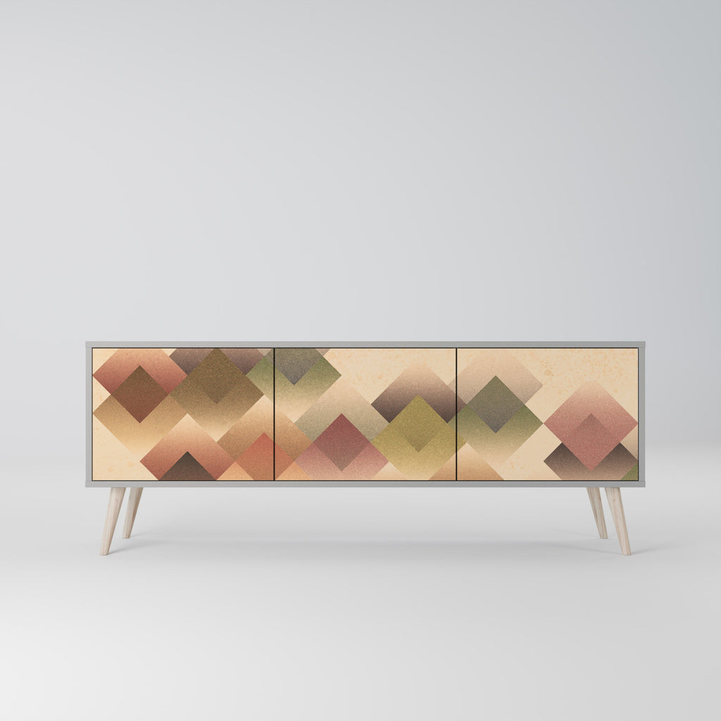 GEOMETRIC FUSION Móvel de TV com 3 Portas em Acabamento Cinzento