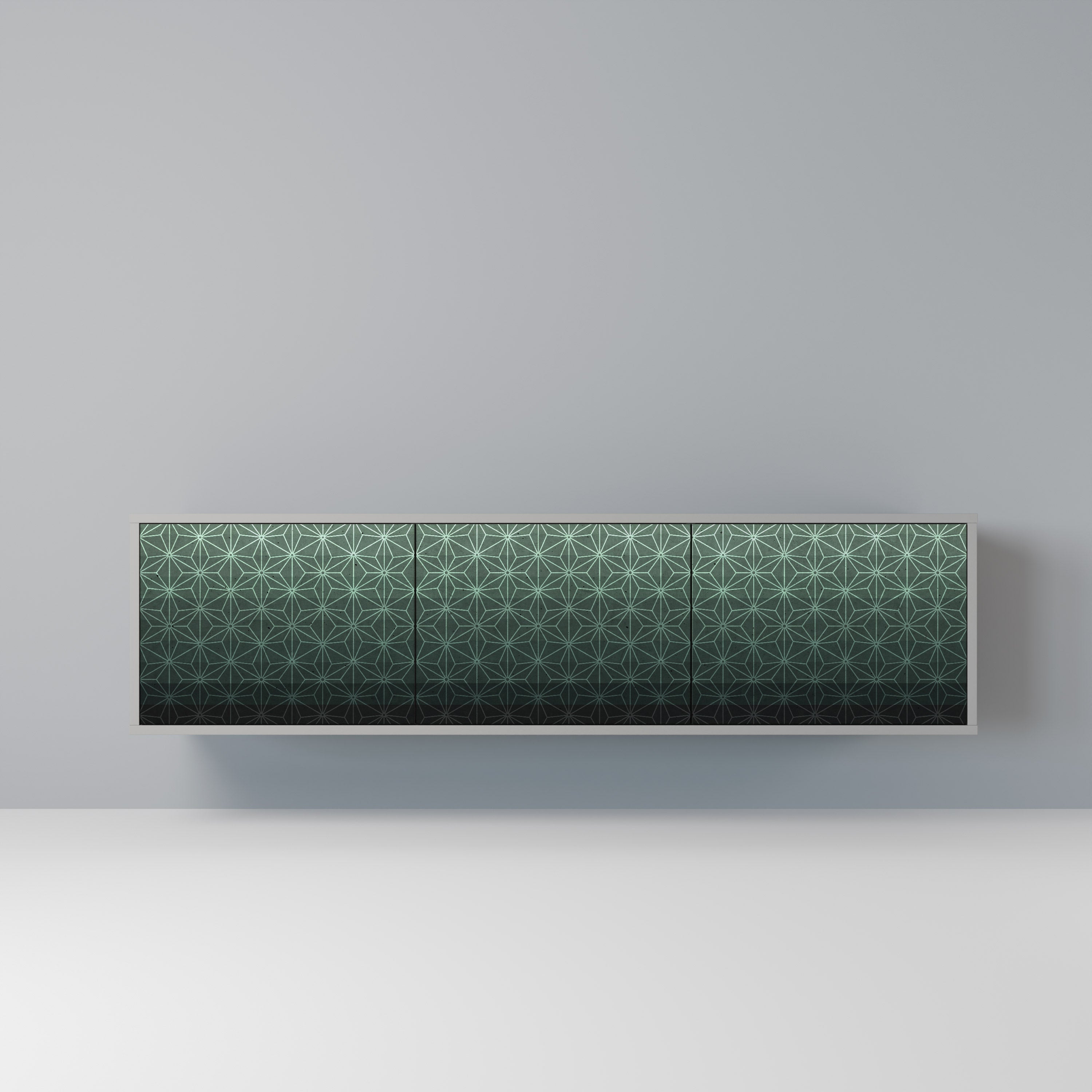 ORNAMENTAL GLIMMER Móvel de TV com 3 Portas em Acabamento Cinzento